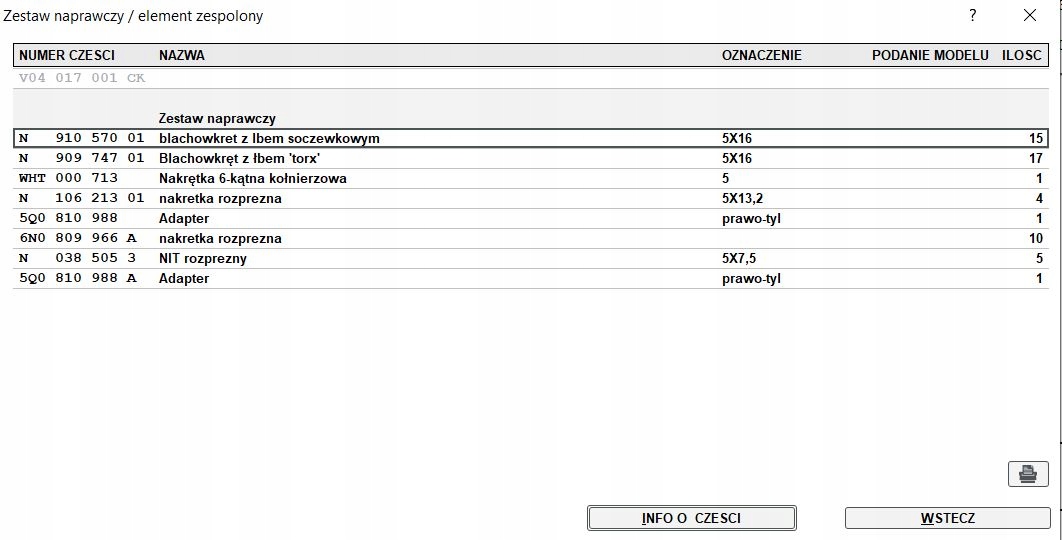 Sada upevňovacích dílů podběhů kol V04017001CK Audi A3 8Y Nový Oe
