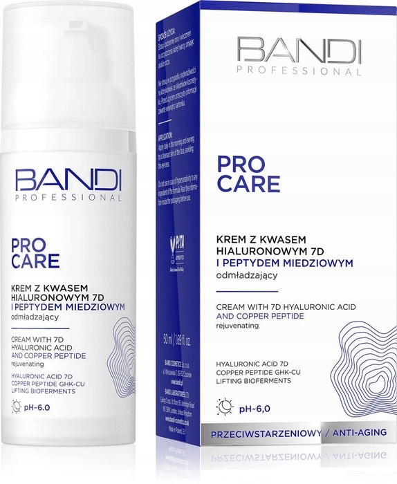 Bandi Pro Care krem z kwasem hialuronowym 7D i peptydem miedziowym, 50 ml