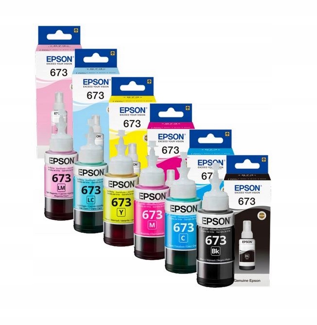 Tusz Epson T673 6x70ml Cmyk LC LM Originálna sada L805 L810 L850