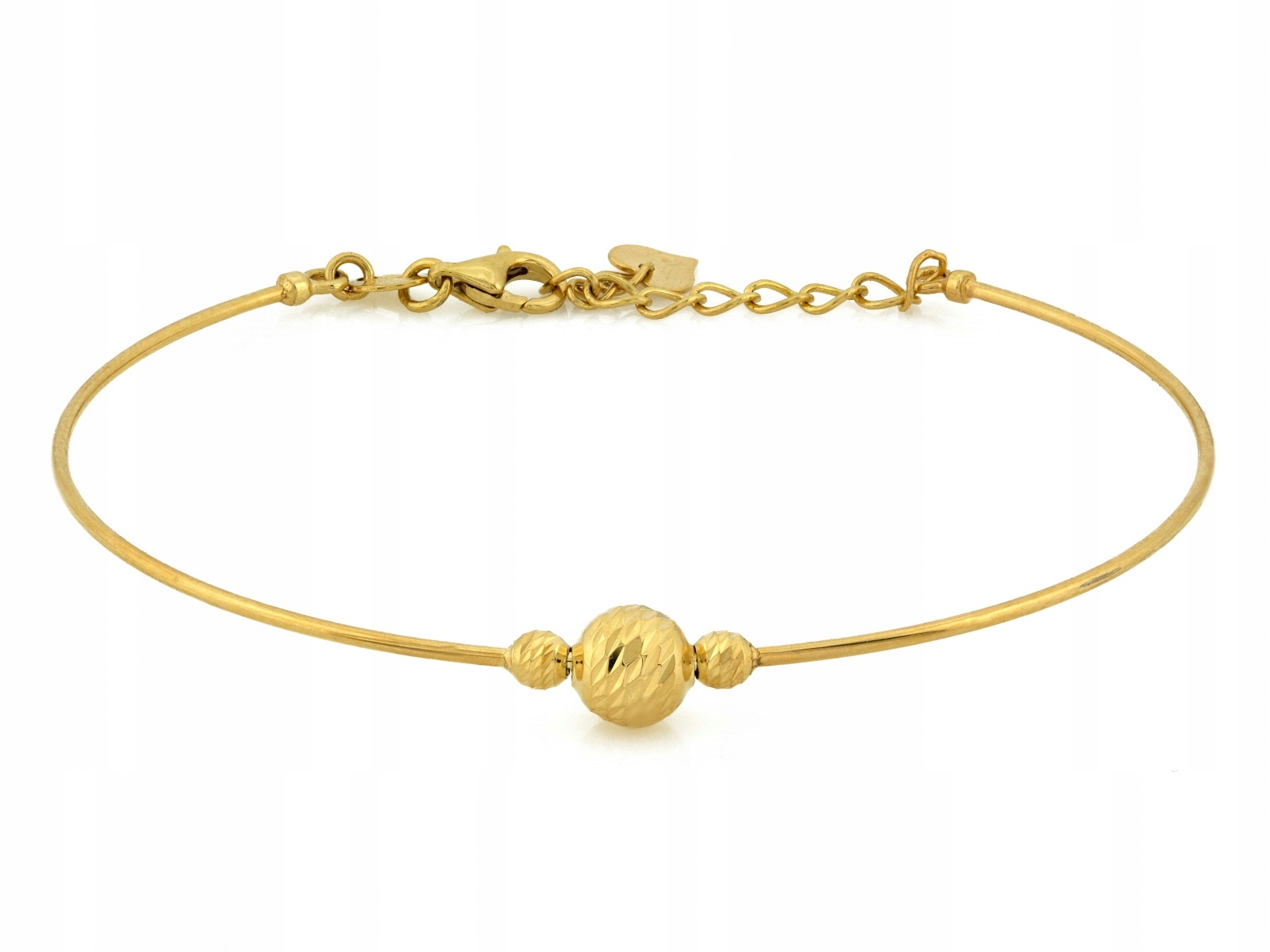 Náramek zlatý tuhý 585 s regulací a kuličkami r15 jako dárek 2.50 g