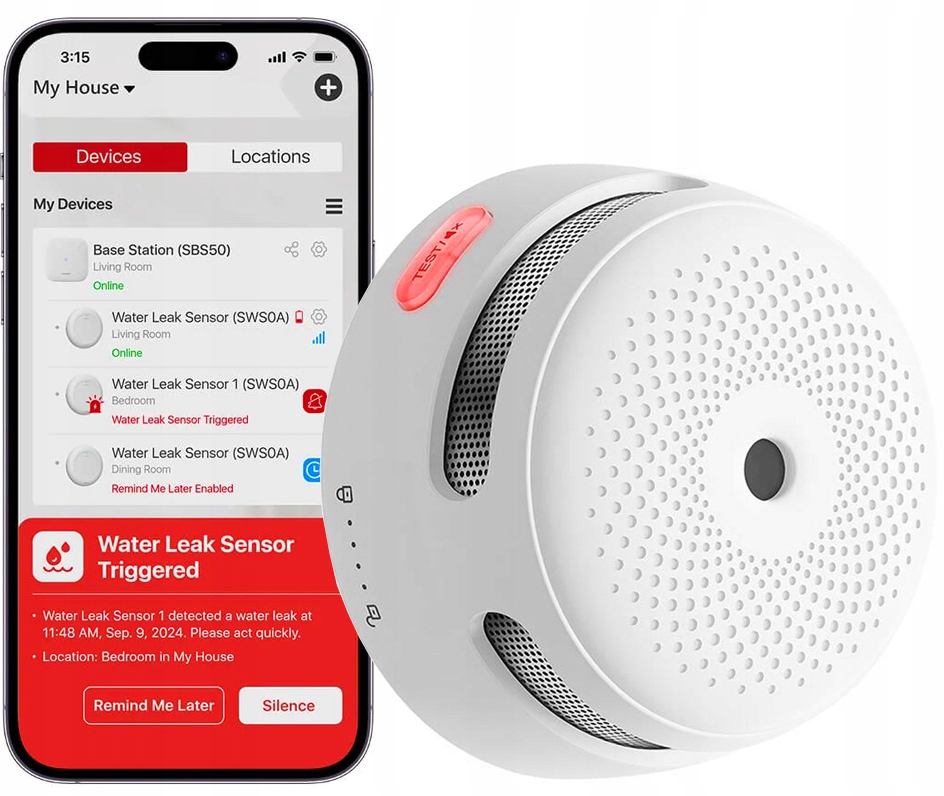 WiFi detektor kouře X-sense XS01-WX Autonomní aplikace Certifikát
