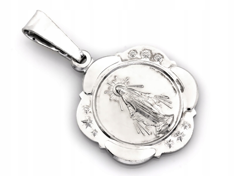 Stříbrný medailon 925 s Neposkvrněnou Marií na křtiny a svaté přijímání jako dárek