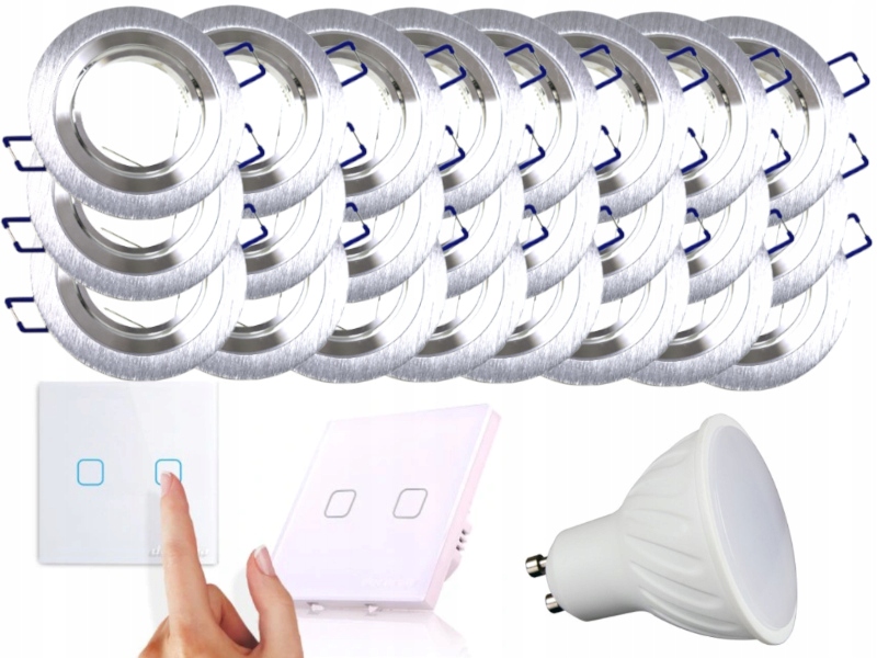 Sada Halogenová Led objímka 24x Vypínač Žárovky
