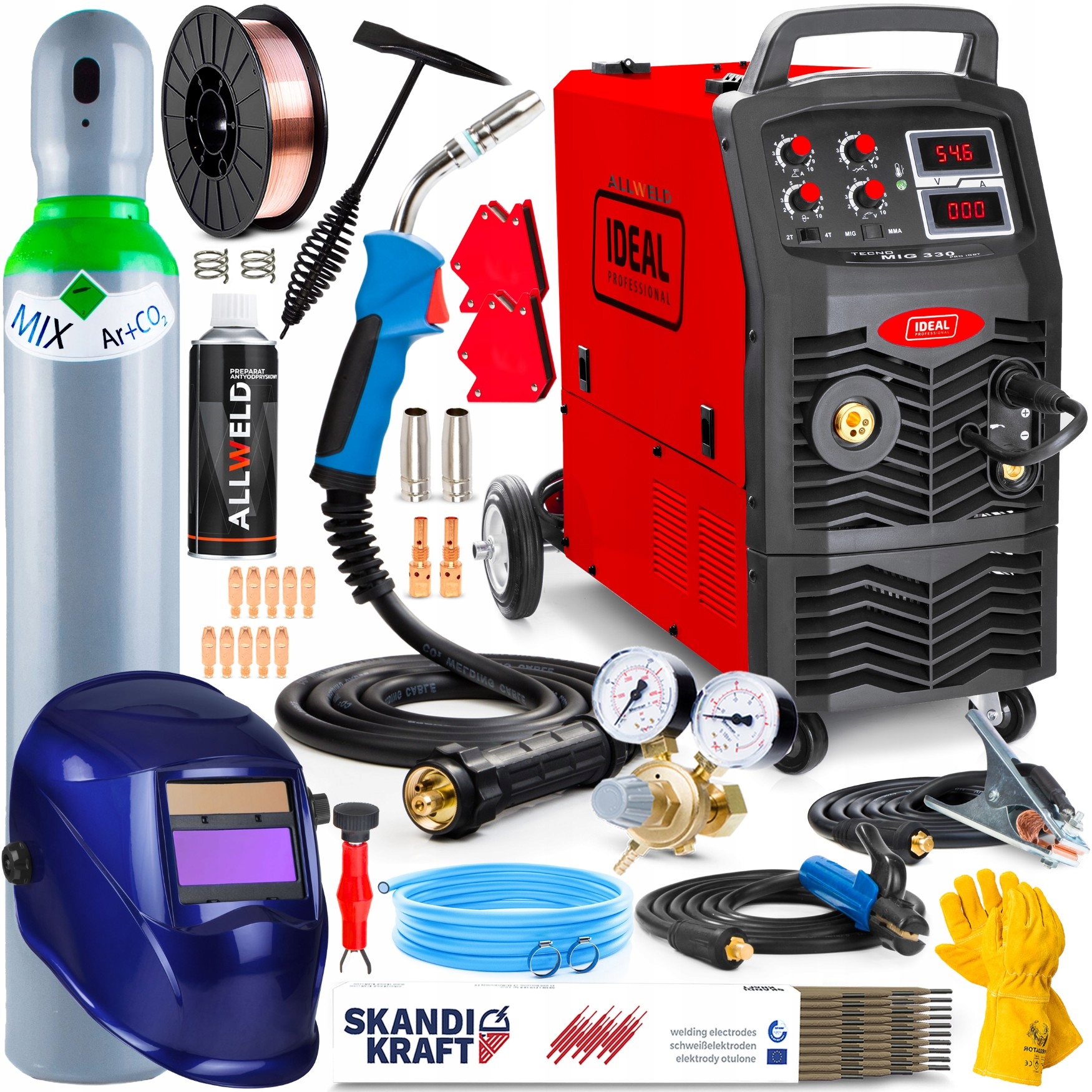 Invertorová Svářečka Ideal Mig 330 4X4 Digital Mma Mag 400V 330A Hliník