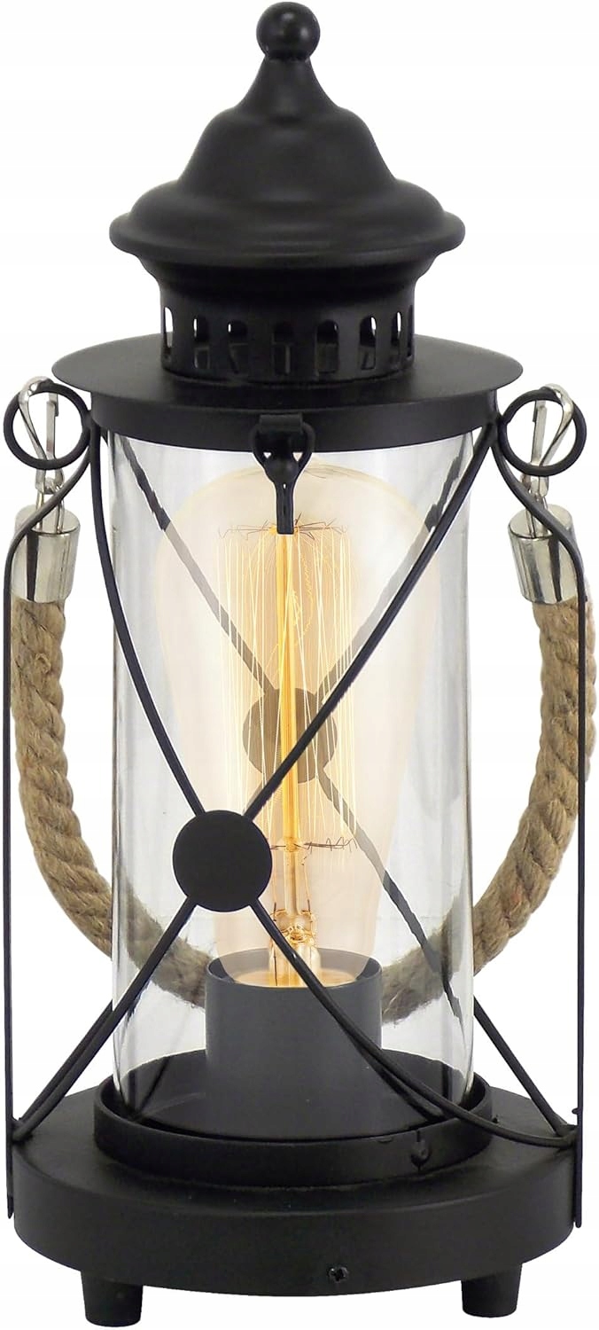 Eglo Bradford Vintage Stolní Lampa Lucerna E27 Černá, Moderní