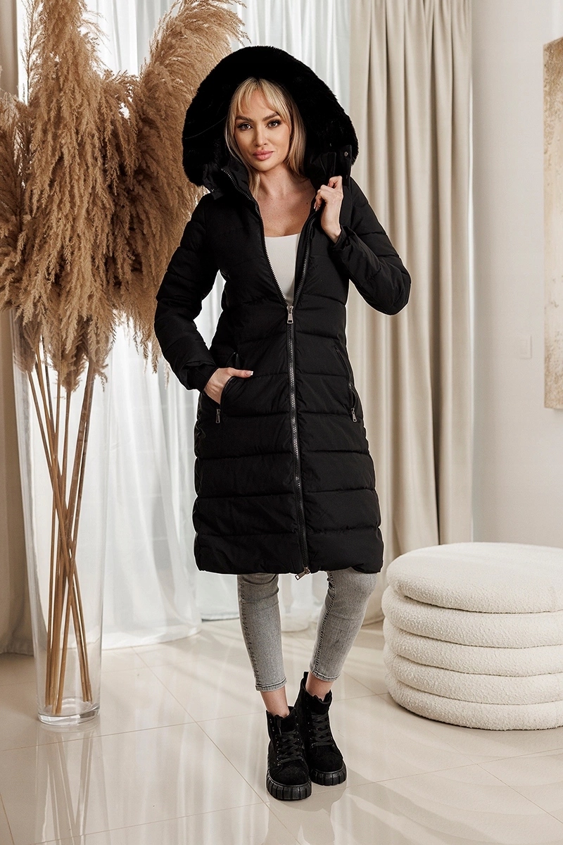 Prošívaná Bunda 16M9128 Černá S (36)