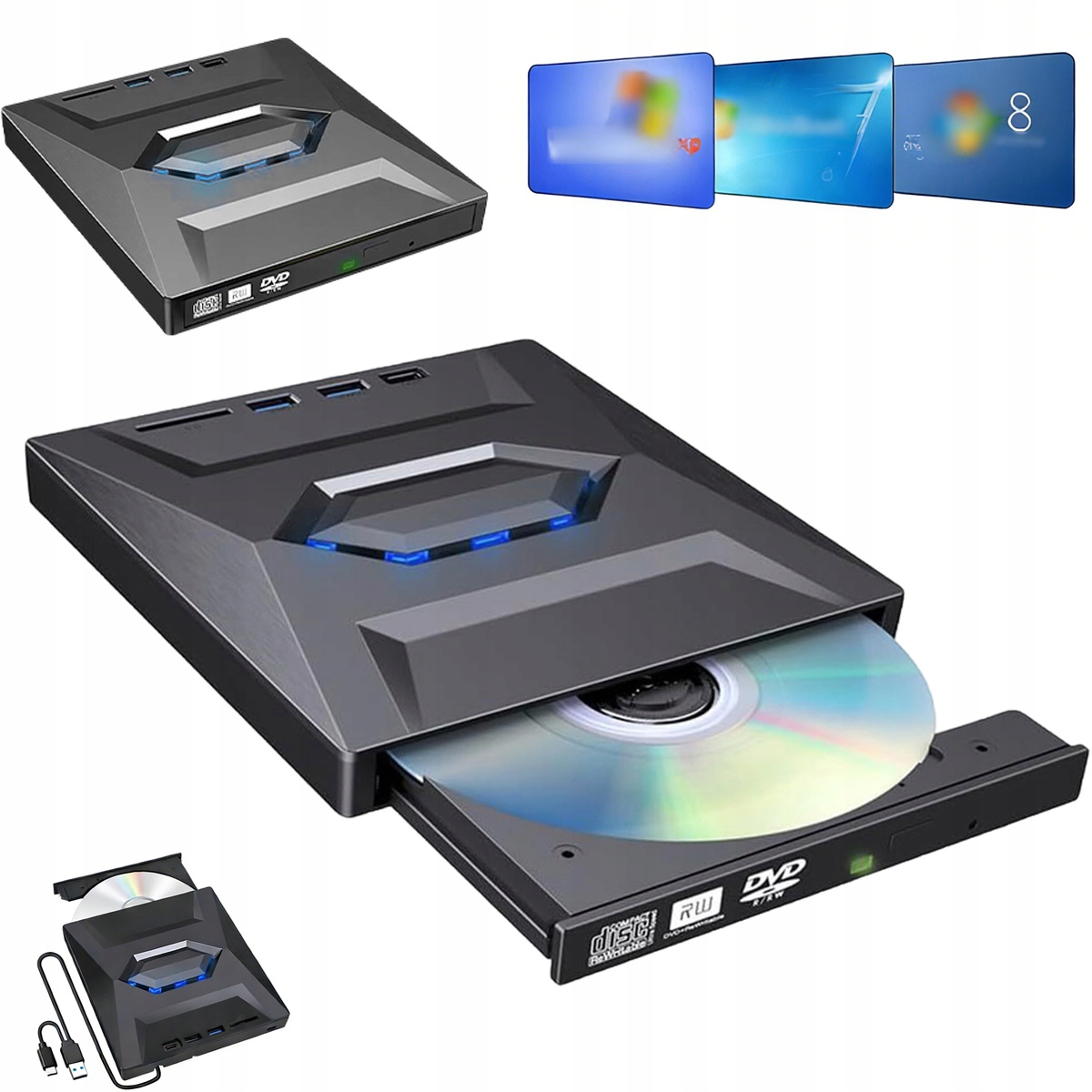 Zewnętrzny Napęd Optyczny/nagrywarka DVD Usb 3.0 Do Laptopów