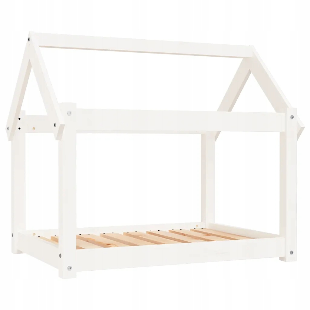 Levně Pelíšek – masivní borovicové dřevo 81x60x70 cm, bílá barva