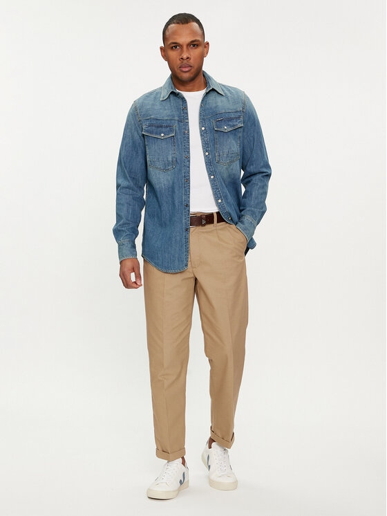 G-star Raw Classic Džínová Košile Casual Bavlna Slim Fit L 6FA