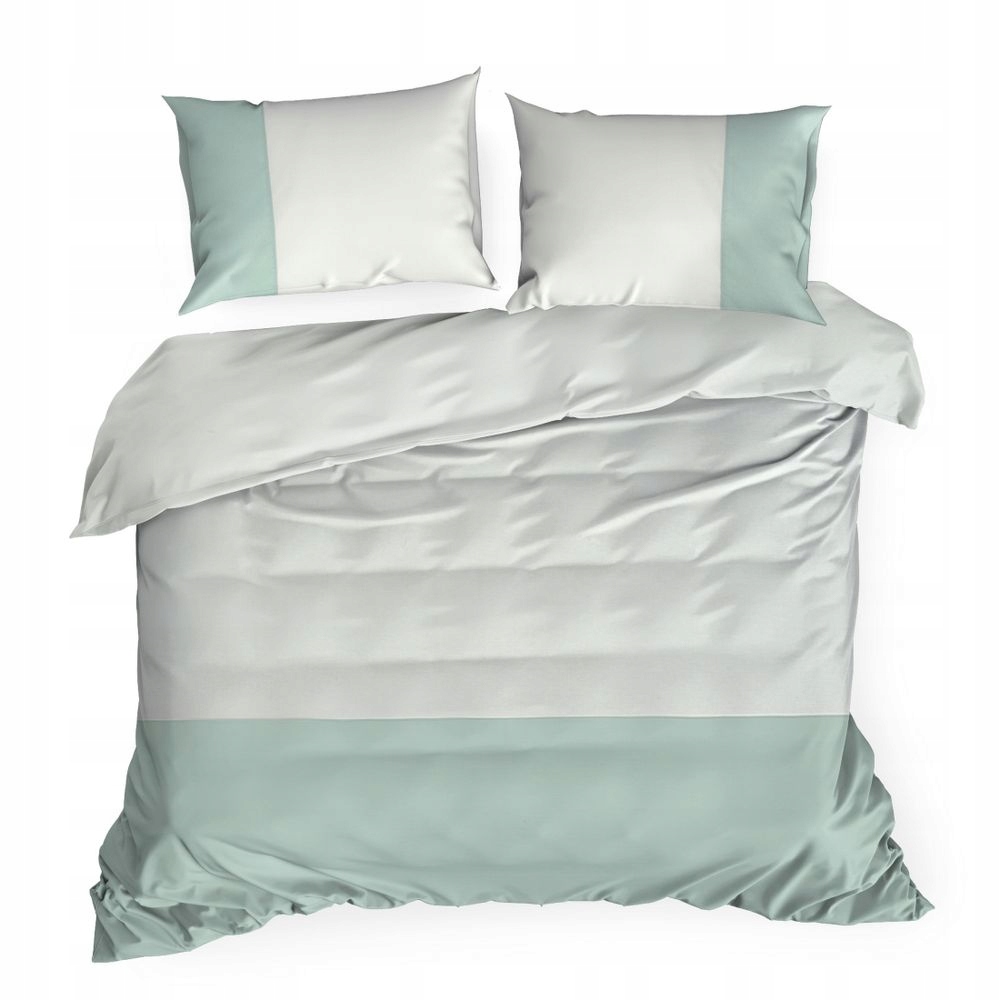 Posteľná Bielizeň Novad 200x220 Eurofirany biela mätová s ozdobnou lemovkou