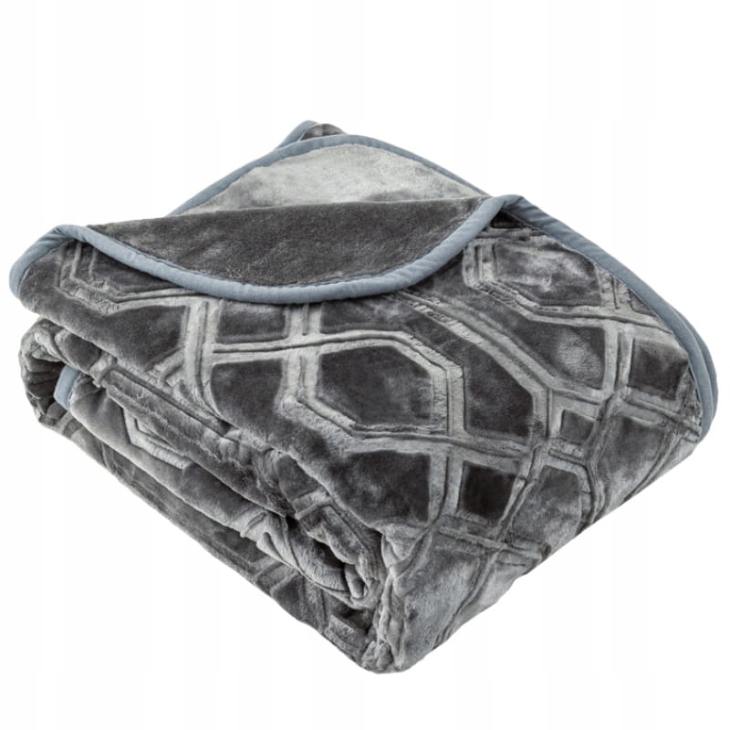 Akrylová deka s prolisem Vito 200x220 geometrický vzor grafitová