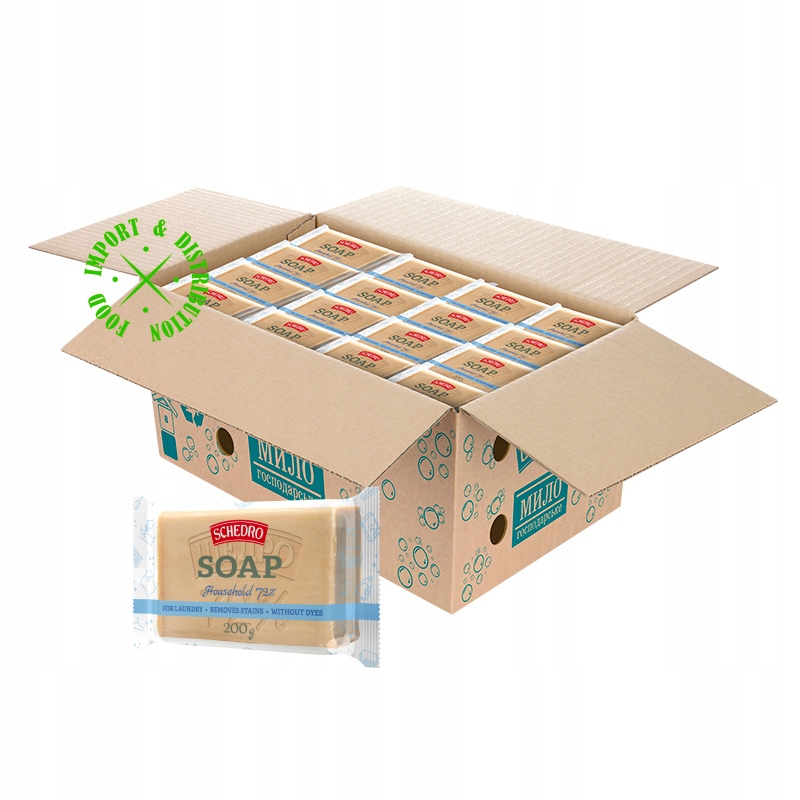 Přírodní šedé ekonomické mýdlo „Štědro” 72% kostka 64 x 200 g ve fólii