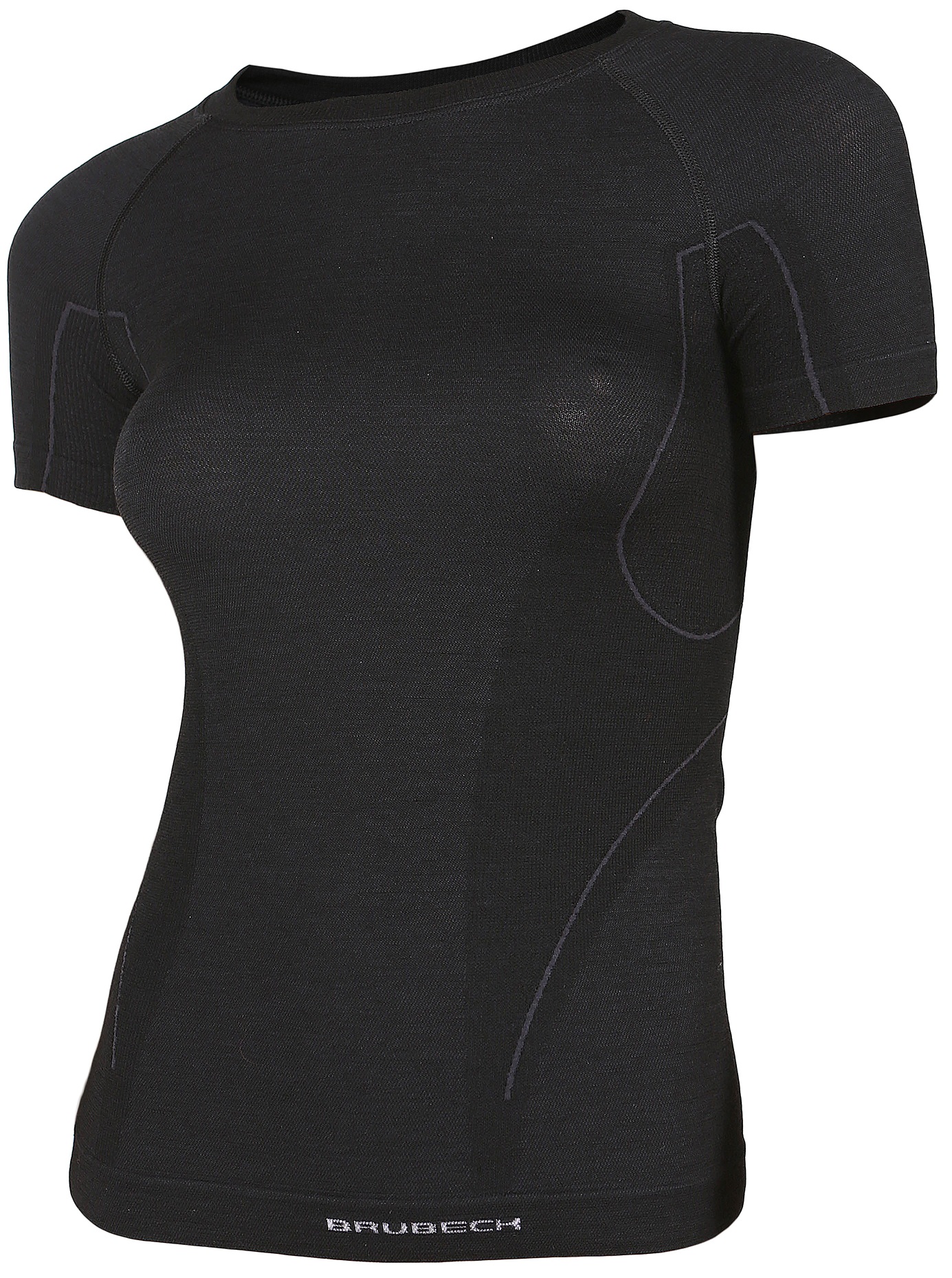 Damska Wełniana Koszulka T-shirt Brubeck Merino Wool SS1170W Czarny S