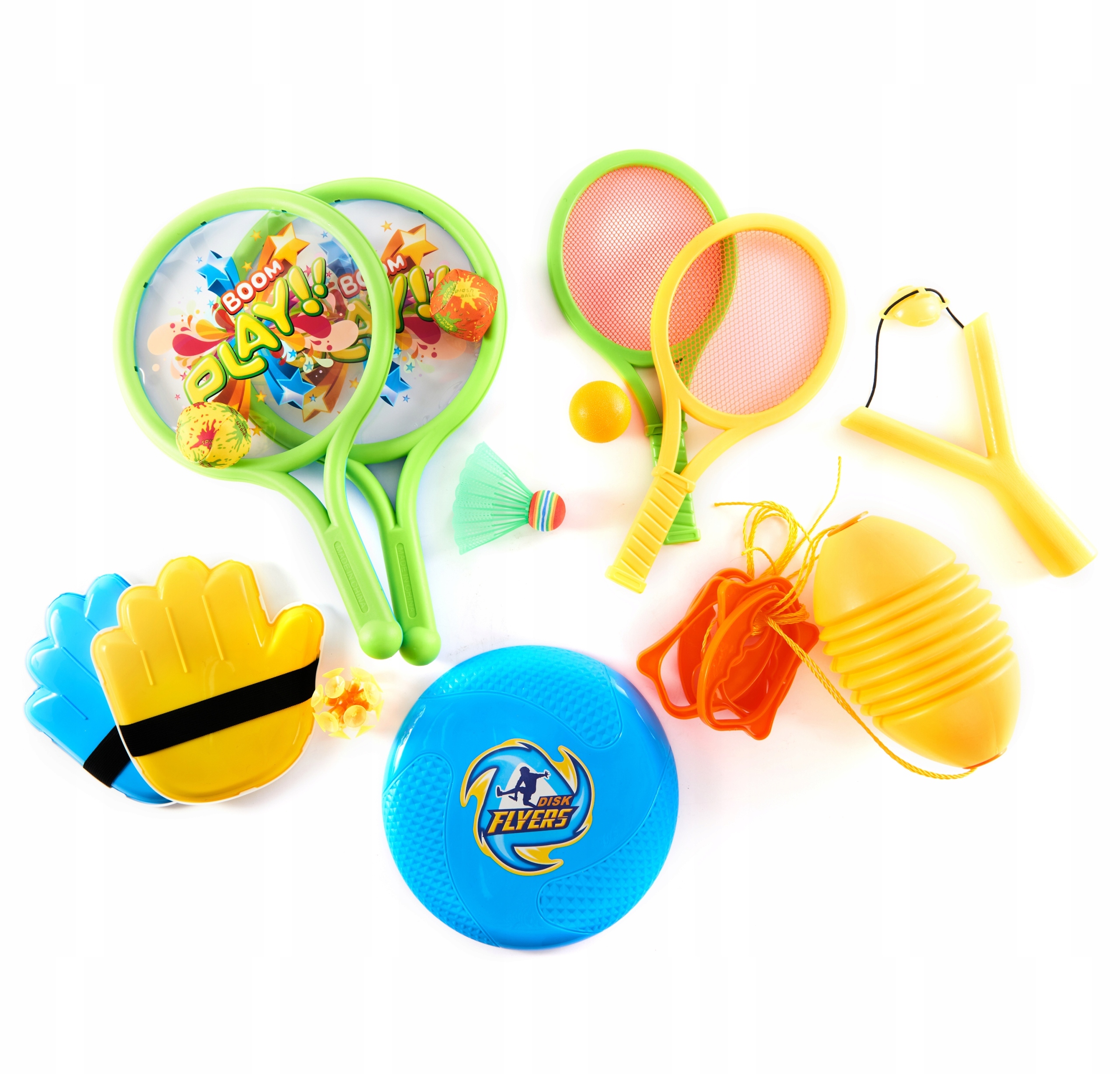 ZESTAW ZABAWEK OGRODOWYCH RAKIETKI CATCHBALL PROCA