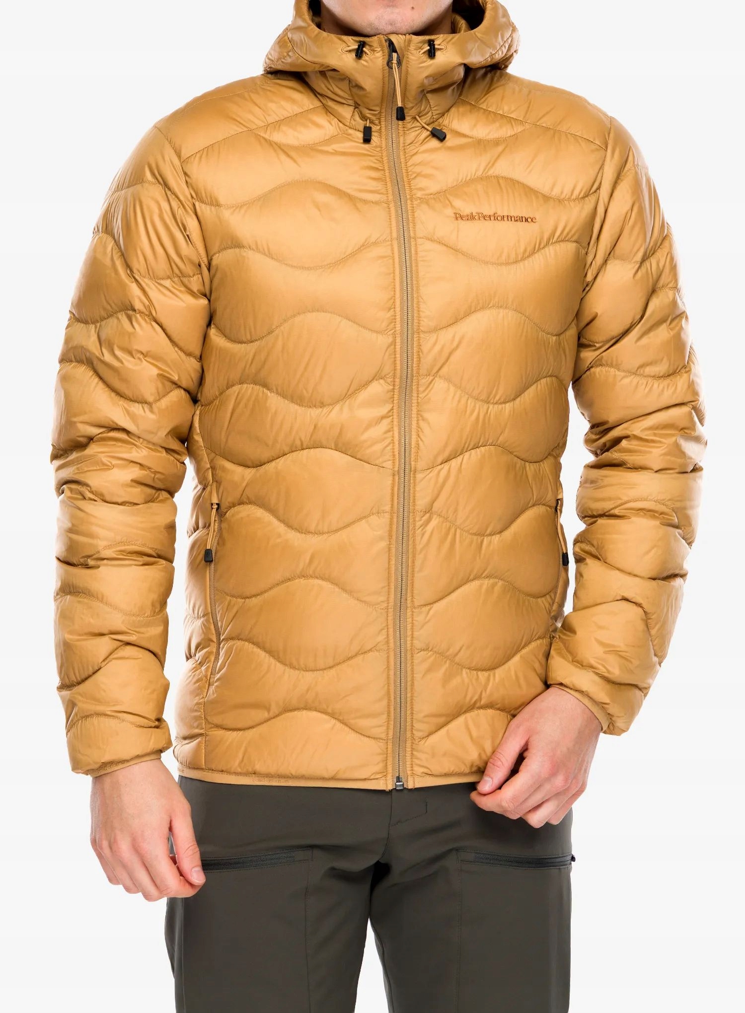 Péřová bunda Peak Performance Helium Down Hood Jacket sierra sand M