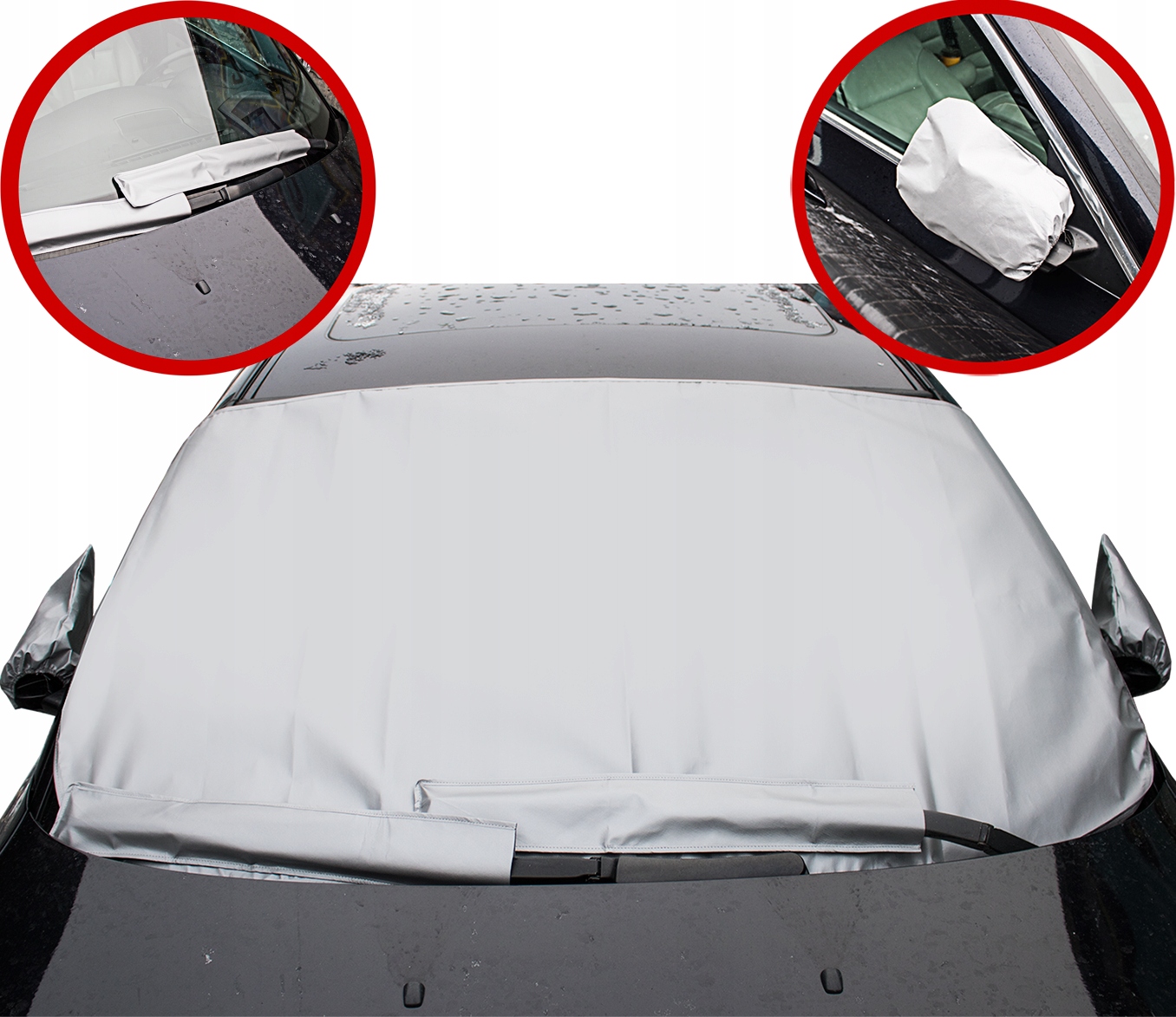 OSŁONA MATA PRZECIWSZRONOWA NA PRZZEDNIĄ SZYBĘ LUSTERKA WYCIERACZKI DO AUTA