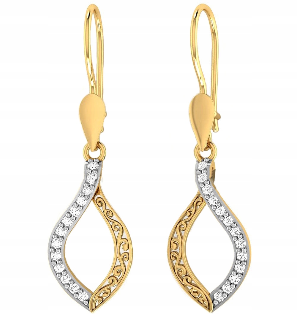 Ažurové náušnice ze zlata ryzosti 585 na biglu