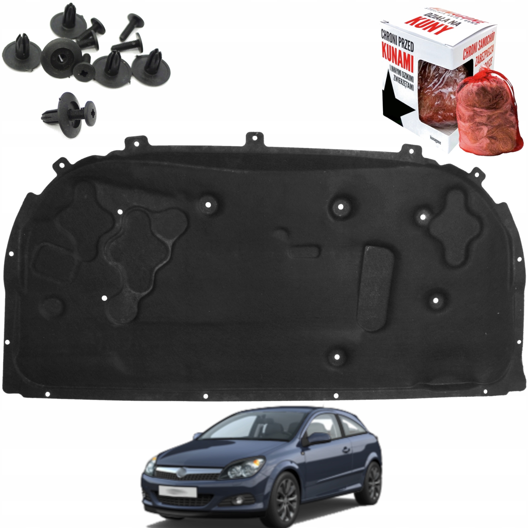 Odhlučnění masky Izolace podbití Opel Astra H 04-14 Odpuzovač Spinky