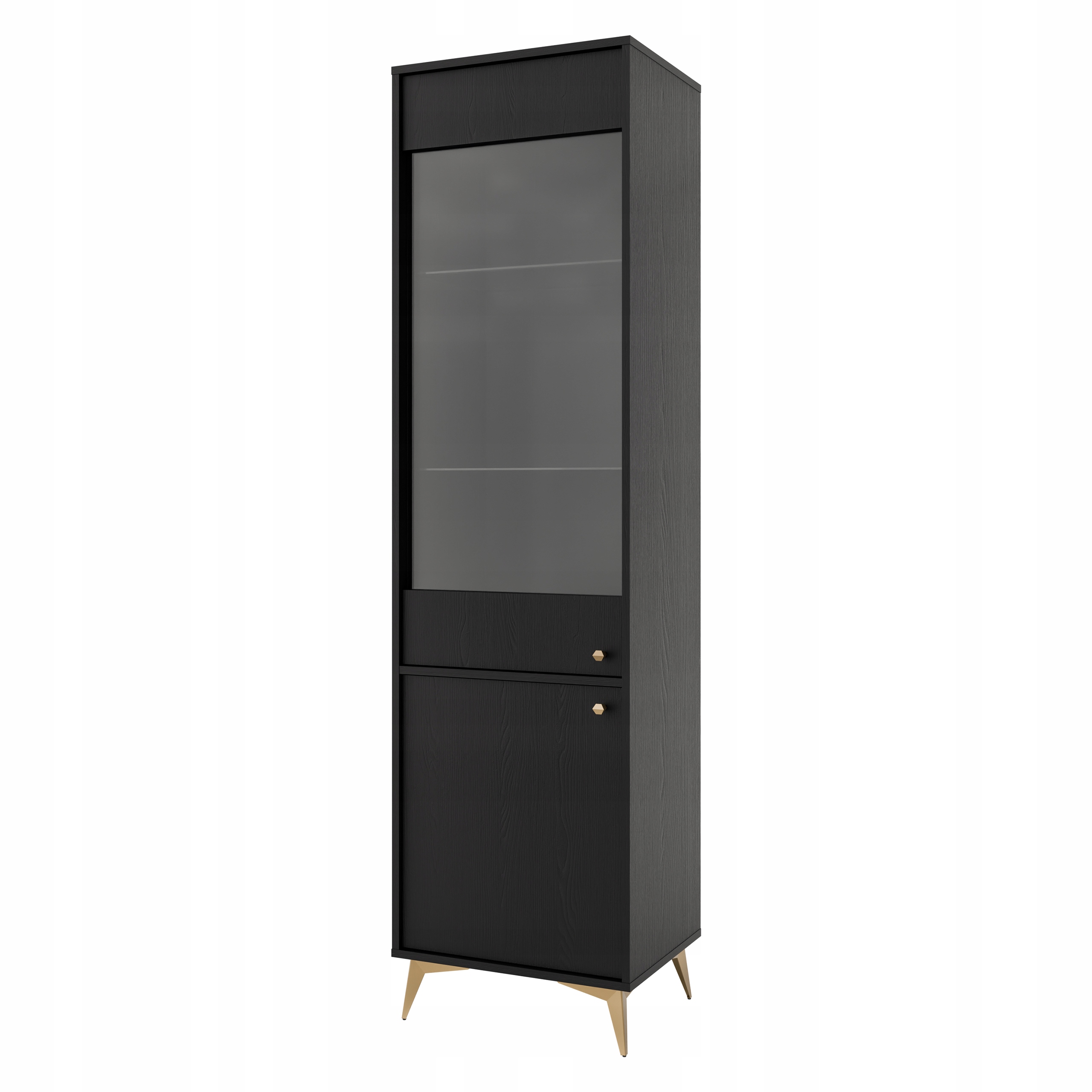 Vitrína Torino 193,5 x 51,8 cm Stojící Černá Grafit