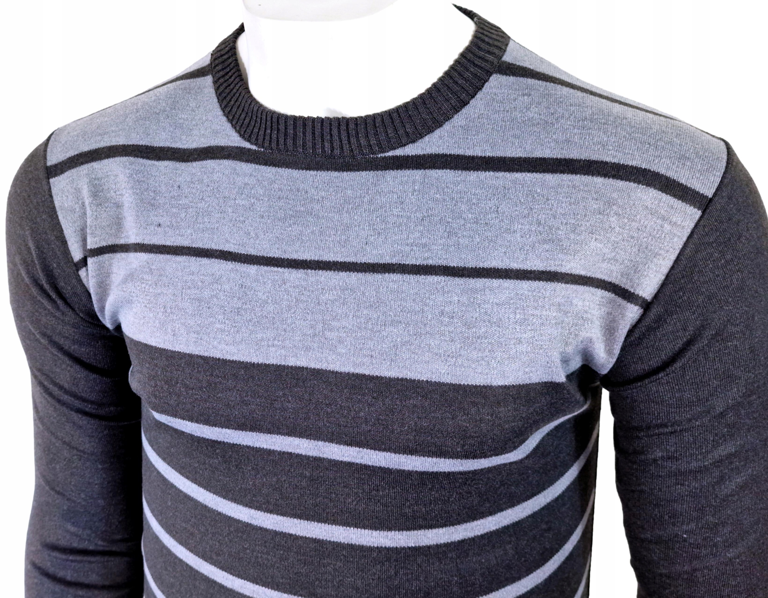 SWETER MĘSKI Z DODATKIEM WEŁNY _ O51 PASKI r. XXL Marka inna