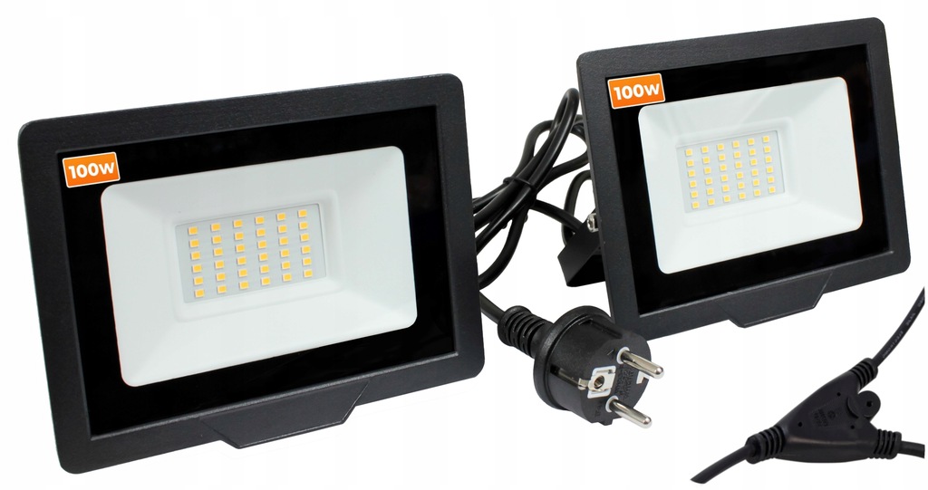 Halogenový Led reflektor 2X 100W 200W pro stativy 6000K 14000lm Kabel 1,5m