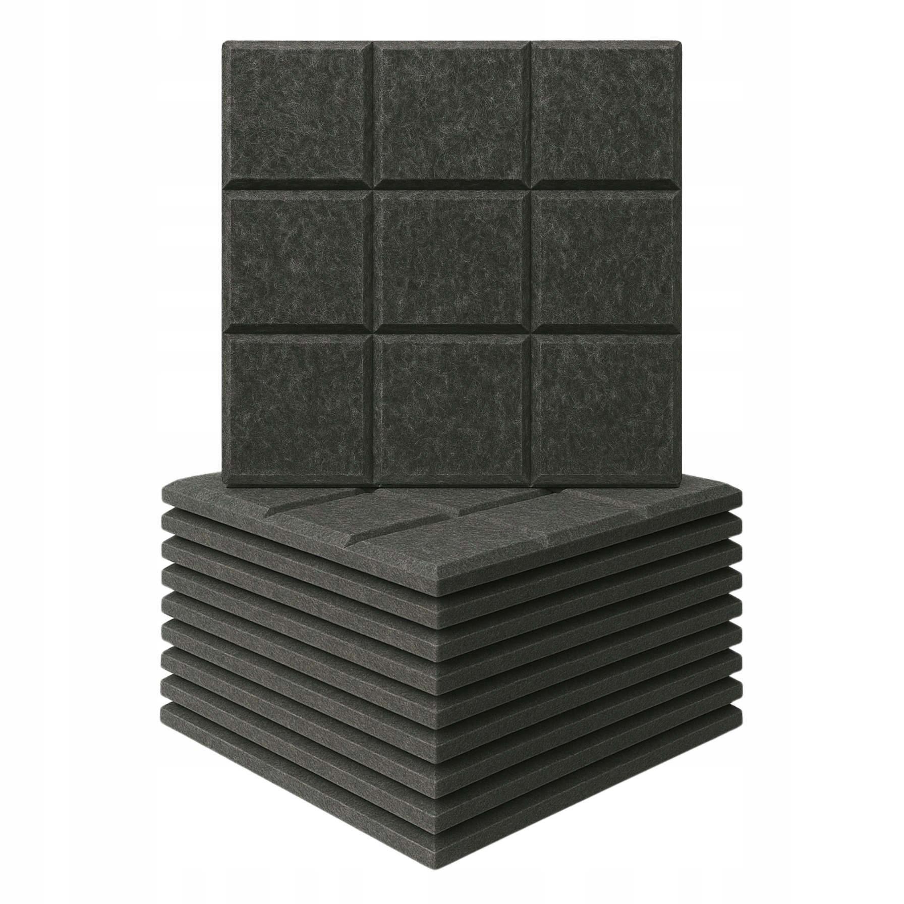 3D akustický nástěnný panel samolepicí čtverec plstěná opěrka hlavy šedá