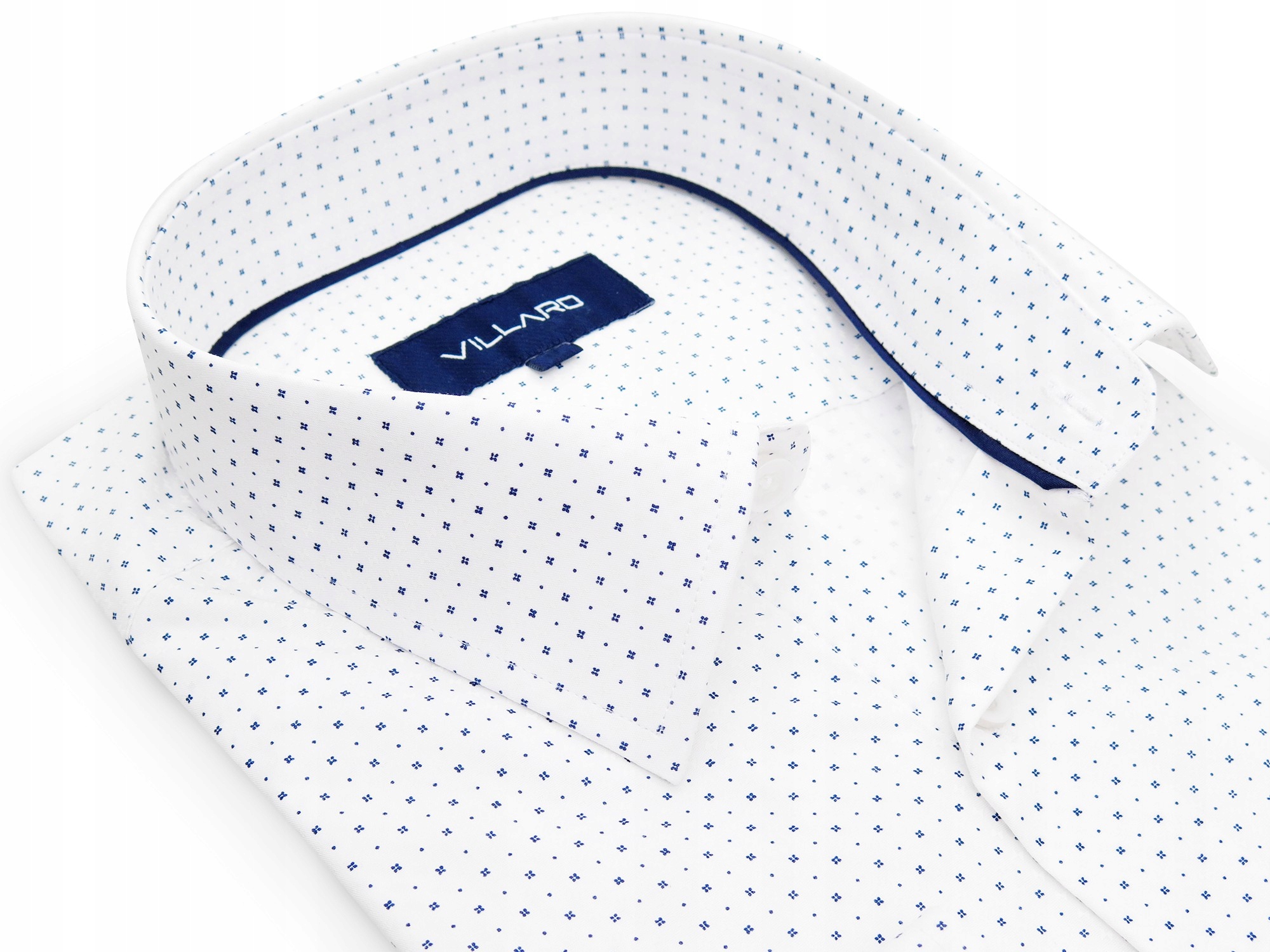 Biała koszula męska Villaro w drobny wzór J132 164-170 / 43-Regular  14504158834 - Allegro.pl