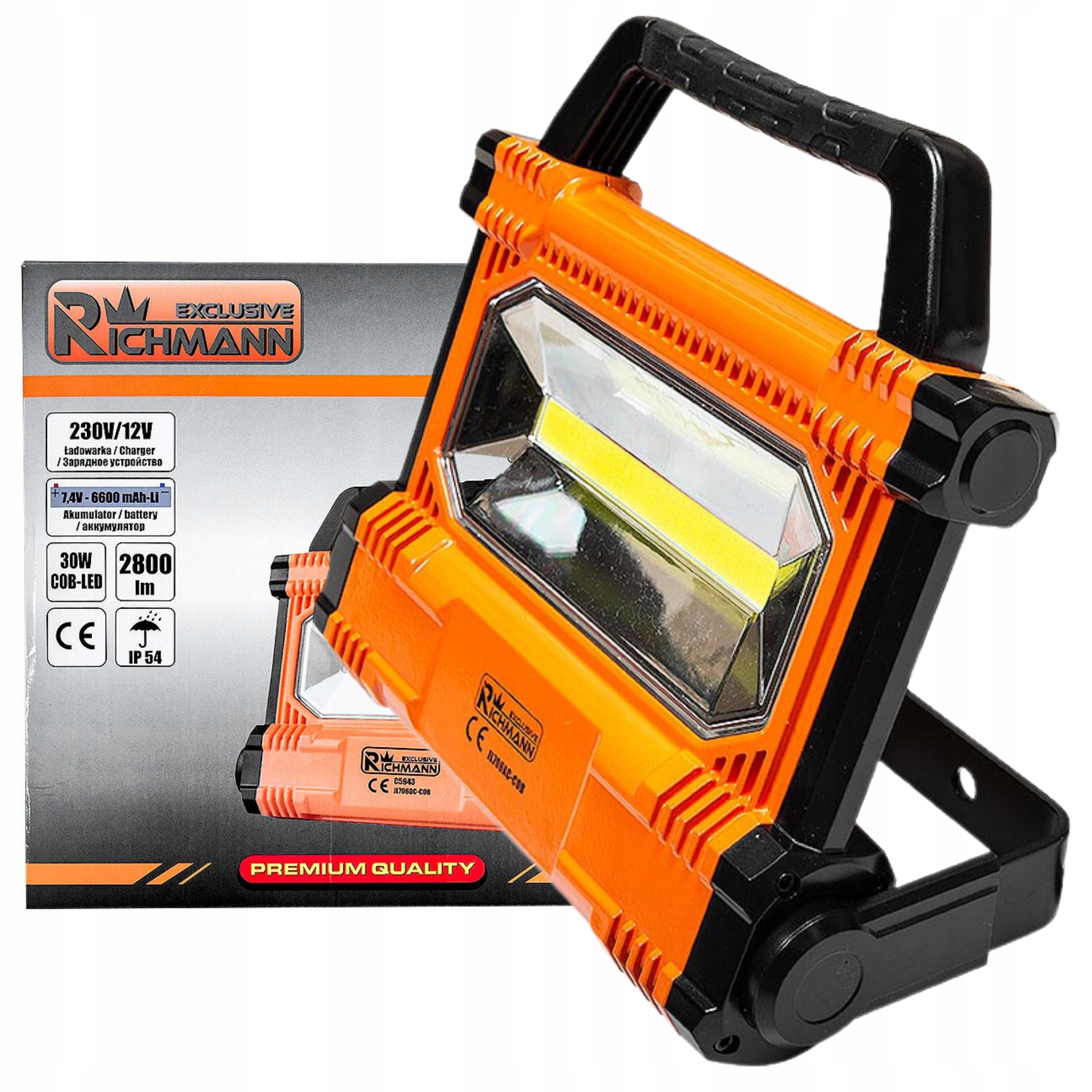 RICHMANN LAMPA WARSZTATOWA HALOGENOWA AKUMULATOR COB-LED 30W, 2800 LM C5943