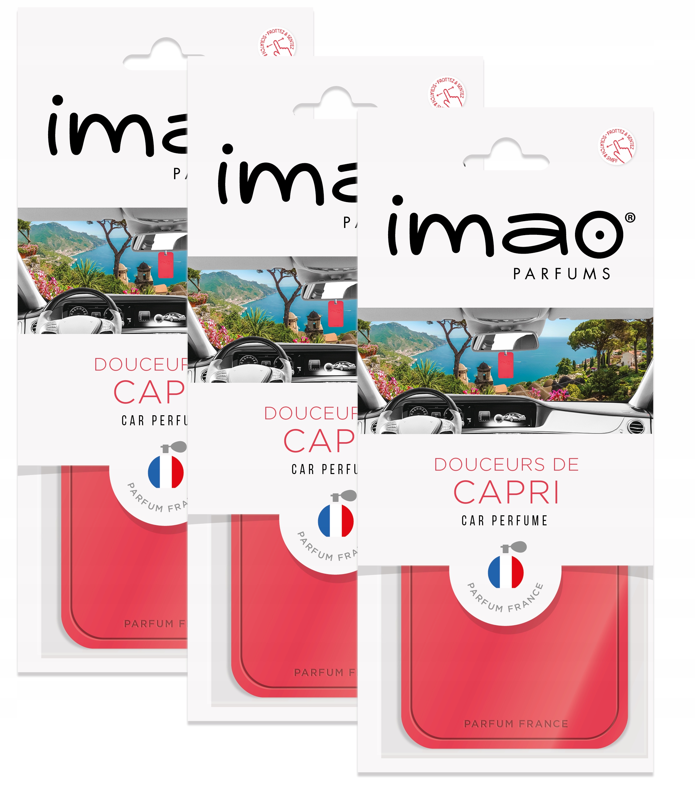 Zapach do samochodu Zestaw 3 Karty Imao Douceurs De Capri