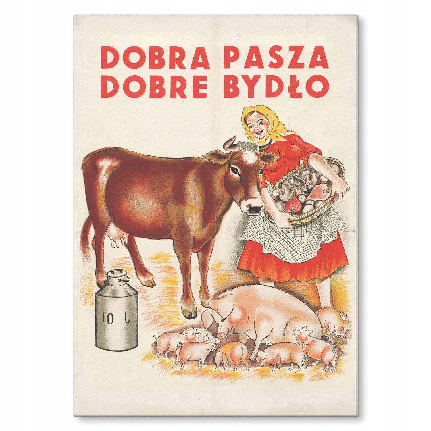 Plakát plech kov nápis obraz poster kovový Dobrá Krmivo Dobrý Dobytek