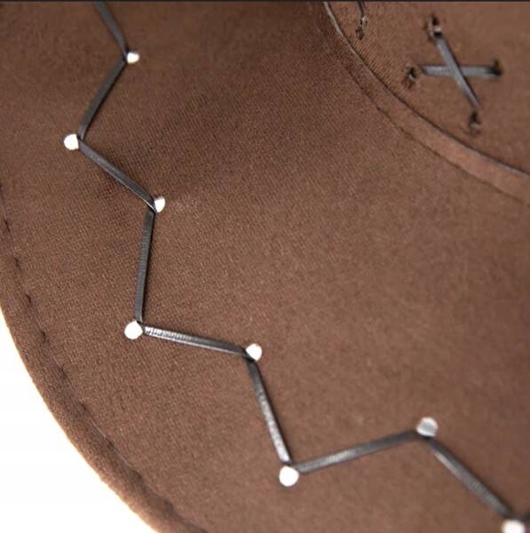 KAPELUSZ KOWBOJSKI KOWBOJA SZERYFA KOWBOJKI ZAMSZOWY BRĄZOWY Marka PartyPal