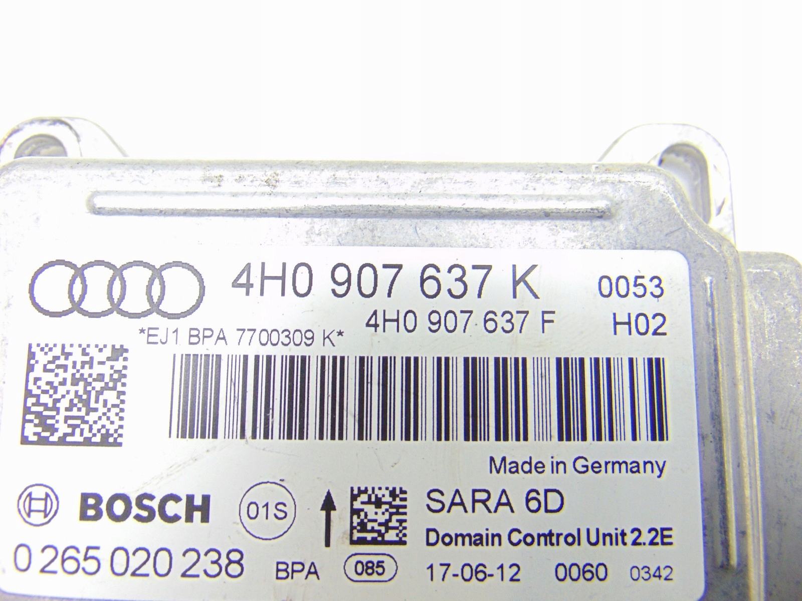 modulo SENSOR airbag AUDI A8 D4 10- 4H0907637K