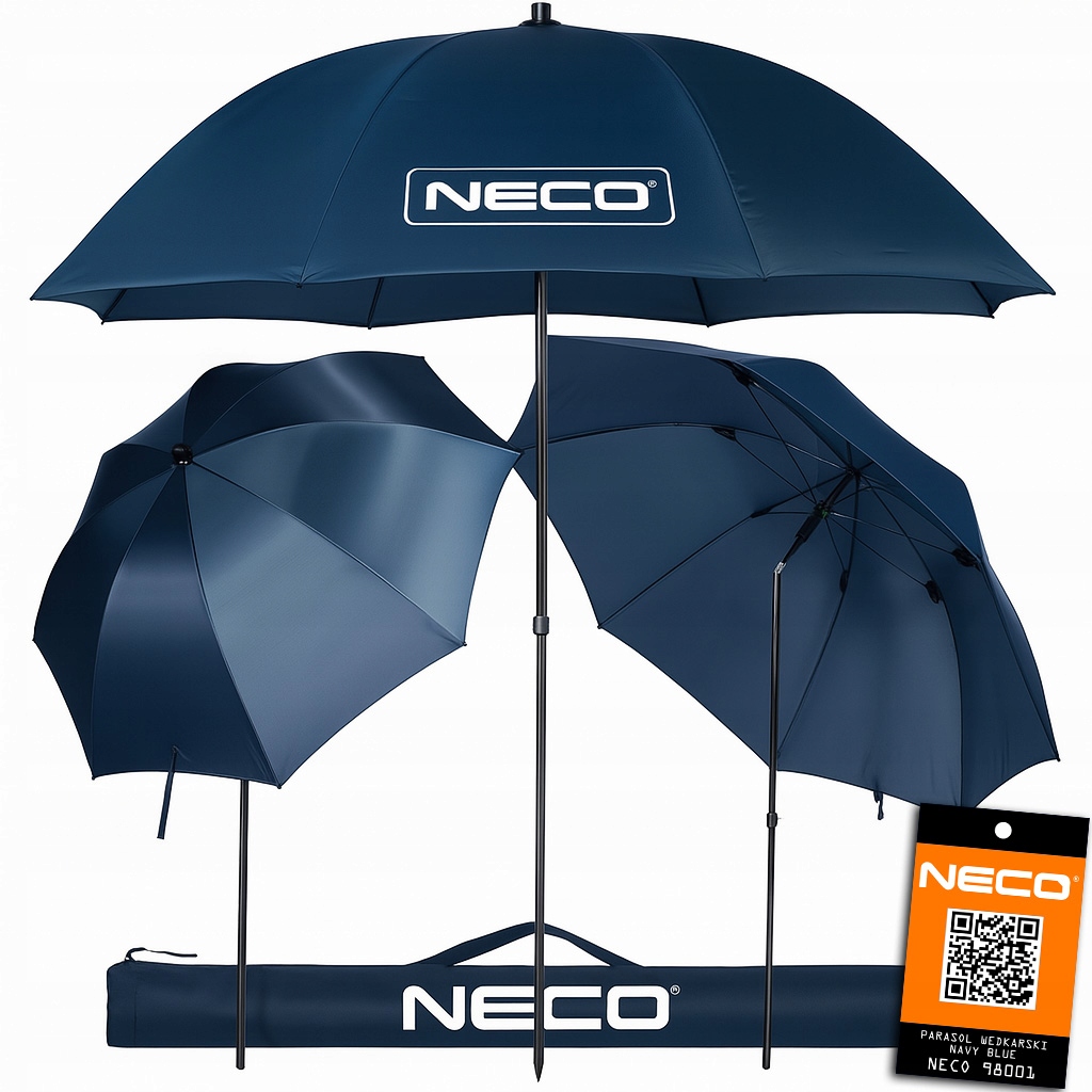 Duży Parasol Wędkarski Wodoszczelny Regulowany Kąt Navy Niebieski 220cm