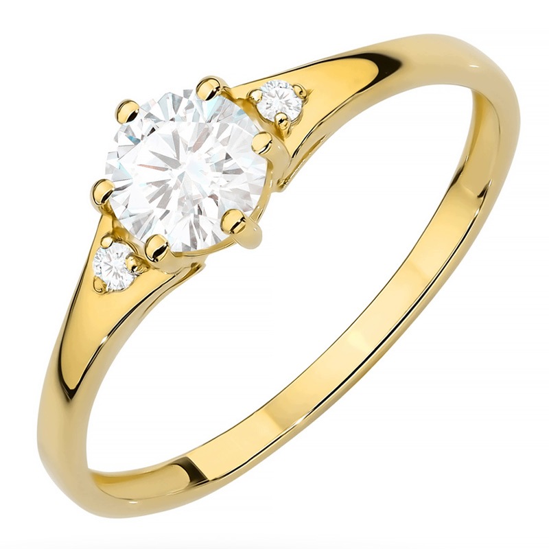 Zlatý Prstýnek o velikosti 585 14k s laboratorními diamanty 0,52 ct Gravírování