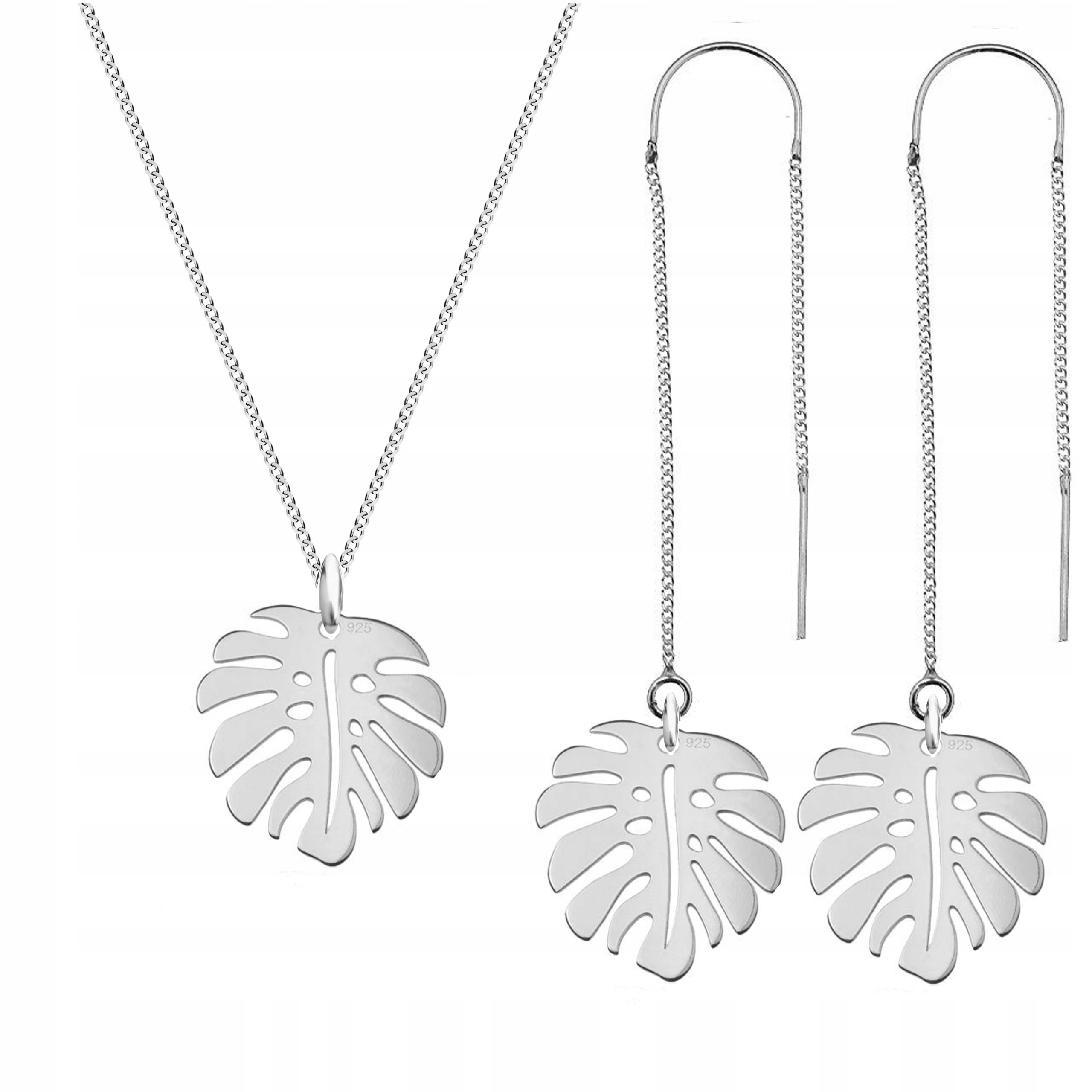 

Komplet Monstera Liść Monstery srebro 925