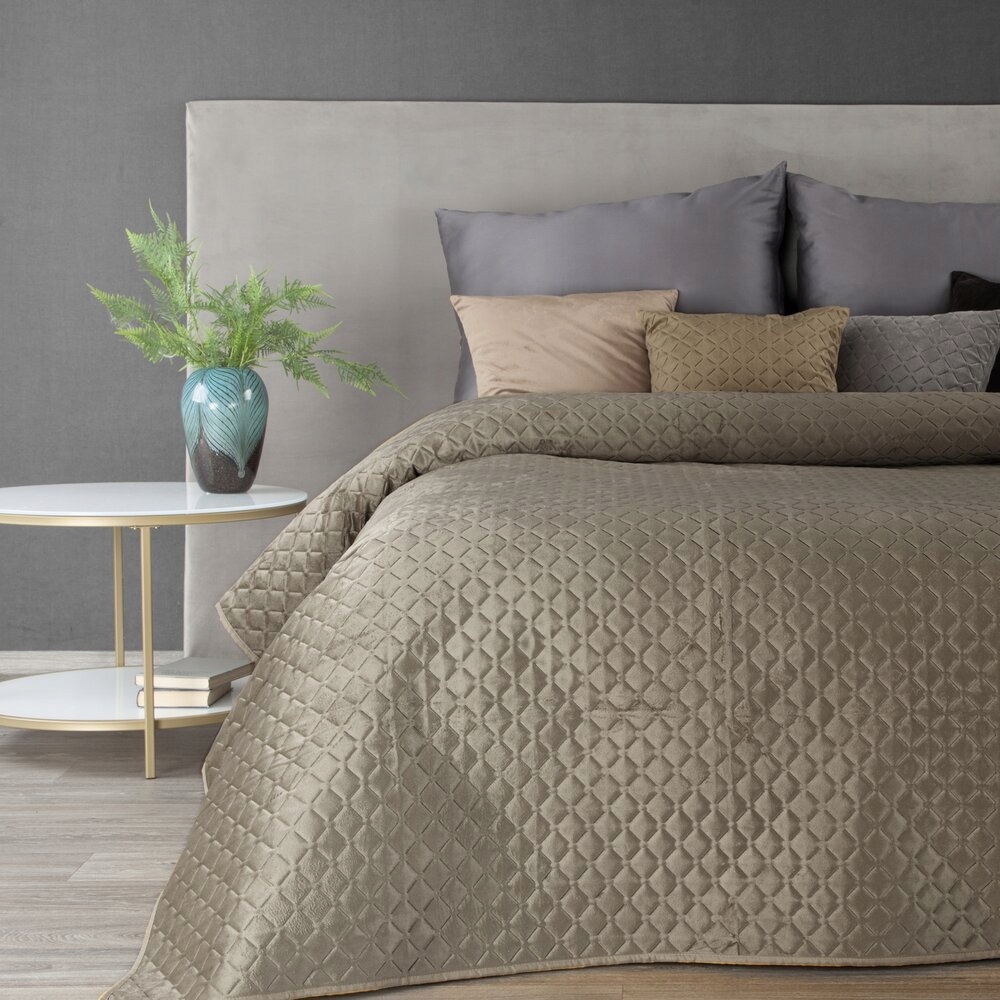 Dekorativní přehoz Dimon 200x220, tmavě béžový