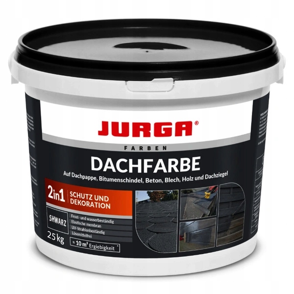 Papa w Płynie DachFarbe Czarny 25kg Jurga wodoodporna farba na dach