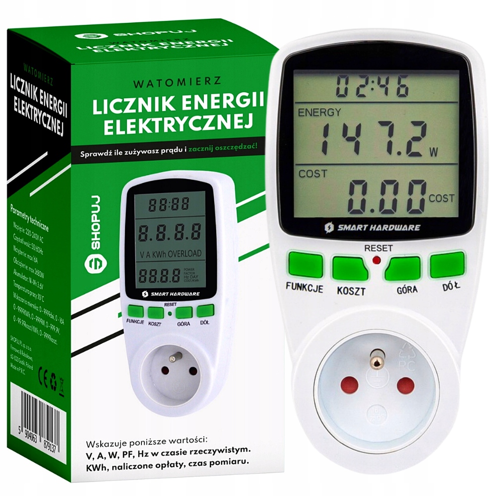 Wattmetr Spotřeby Elektrické Energie, LCD Měřič