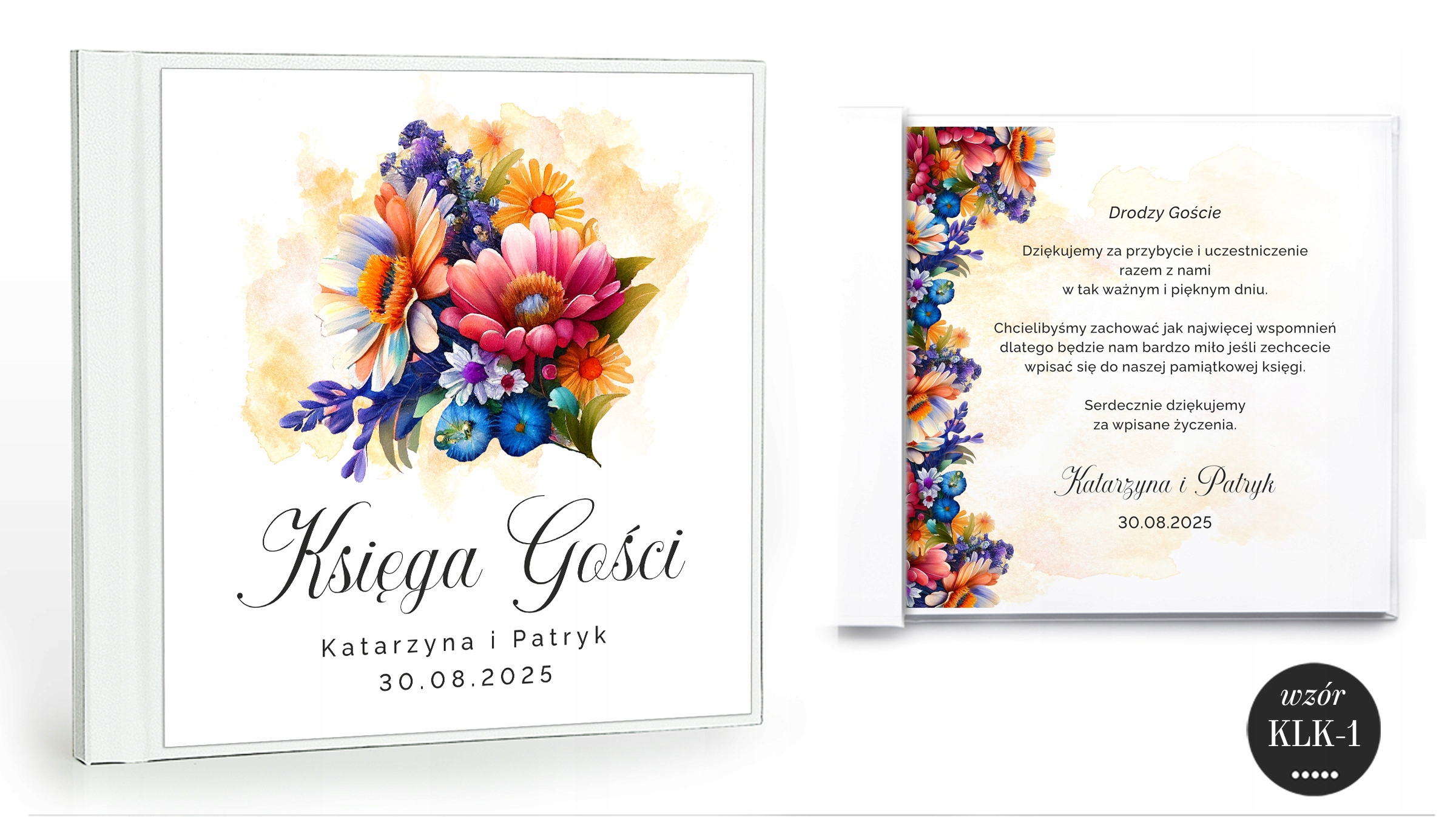 Księga Gości WESELNYCH - KSIĘGA WPISÓW - RUSTYKALNA BOHO KWIATY - 150 STRON Marka inny