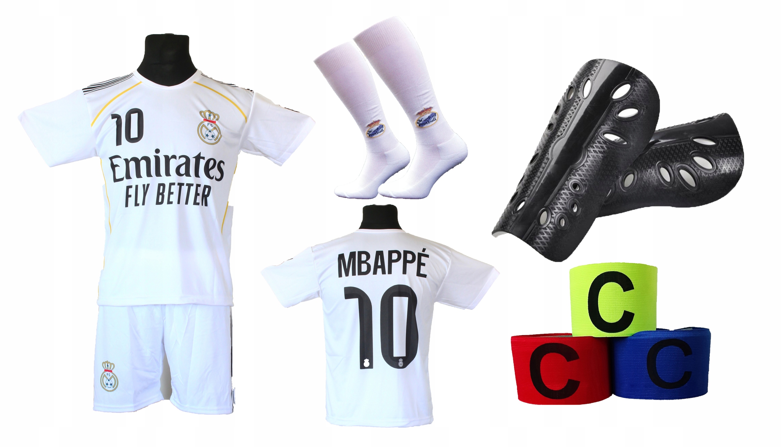 Mbappe bílý komplet fotbalový teplákovka štulpny doplňky Oo 152