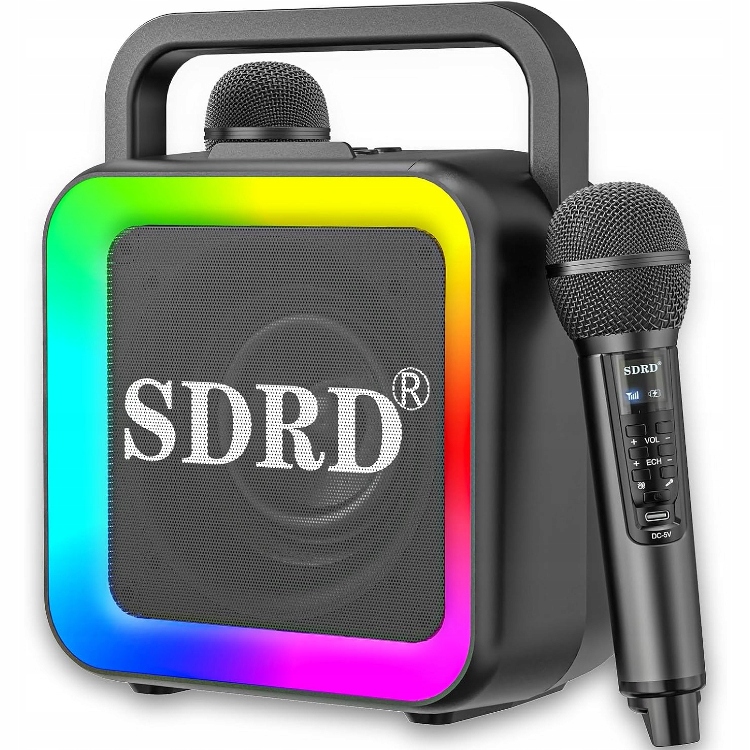 Karaoke reproduktor se dvěma bezdrátovými Led mikrofony