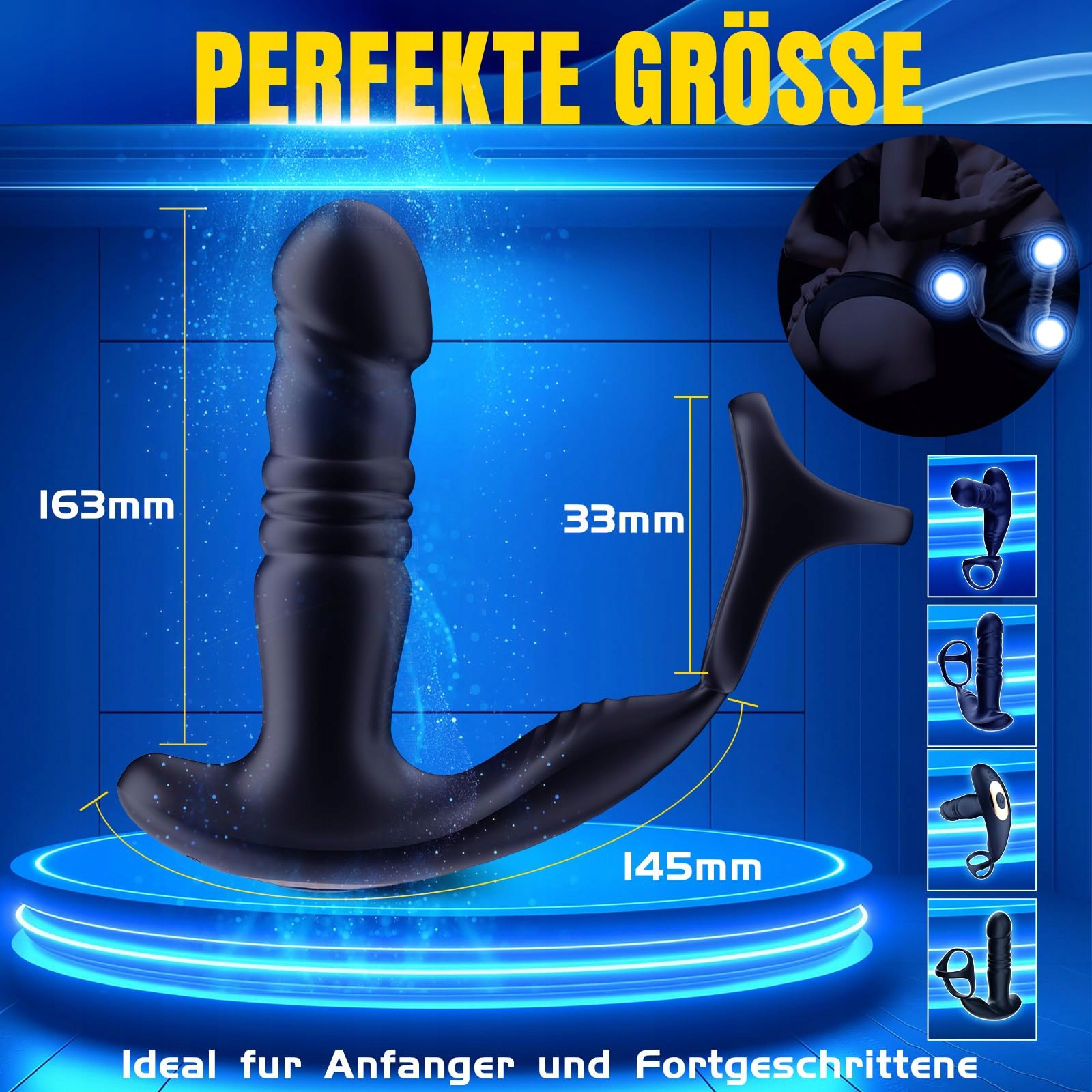 LUSTPRO Analny Wibrator Dla Mężczyzn Masażer Prostaty 9 Trybów Wibracji — miniatura 6