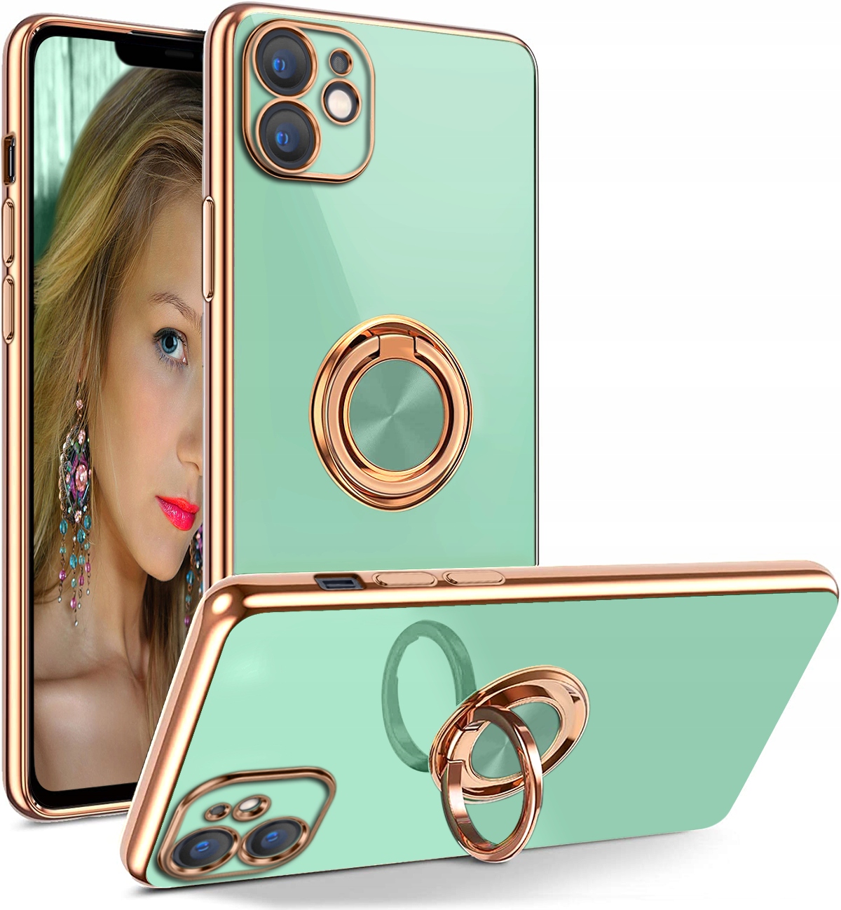 

Etui Silicone Ring Szkło 9H do Apple iPhone 11