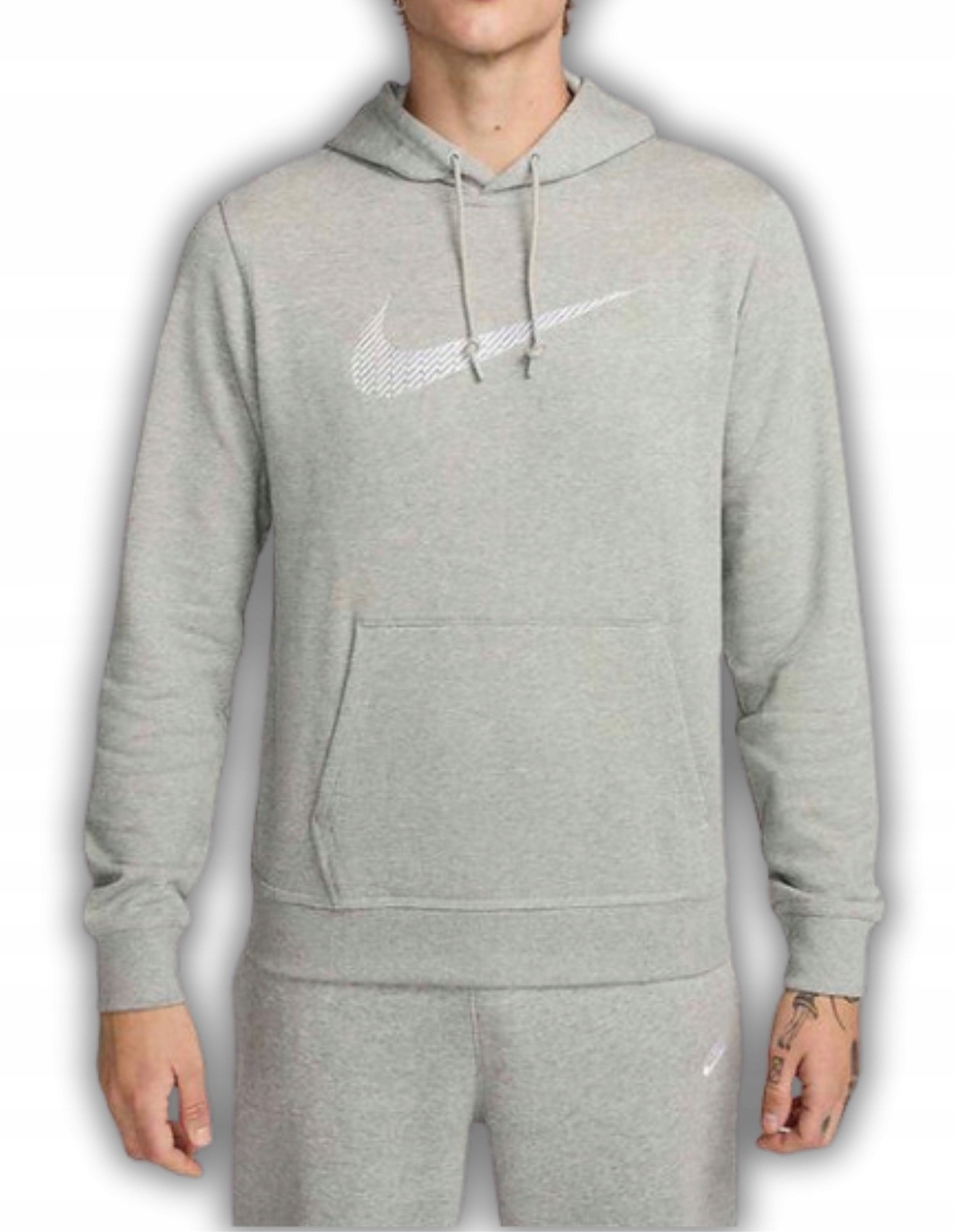 Nike Mikina s kapucí Šedá bavlněná teplákovka bunda Hoodie Módní