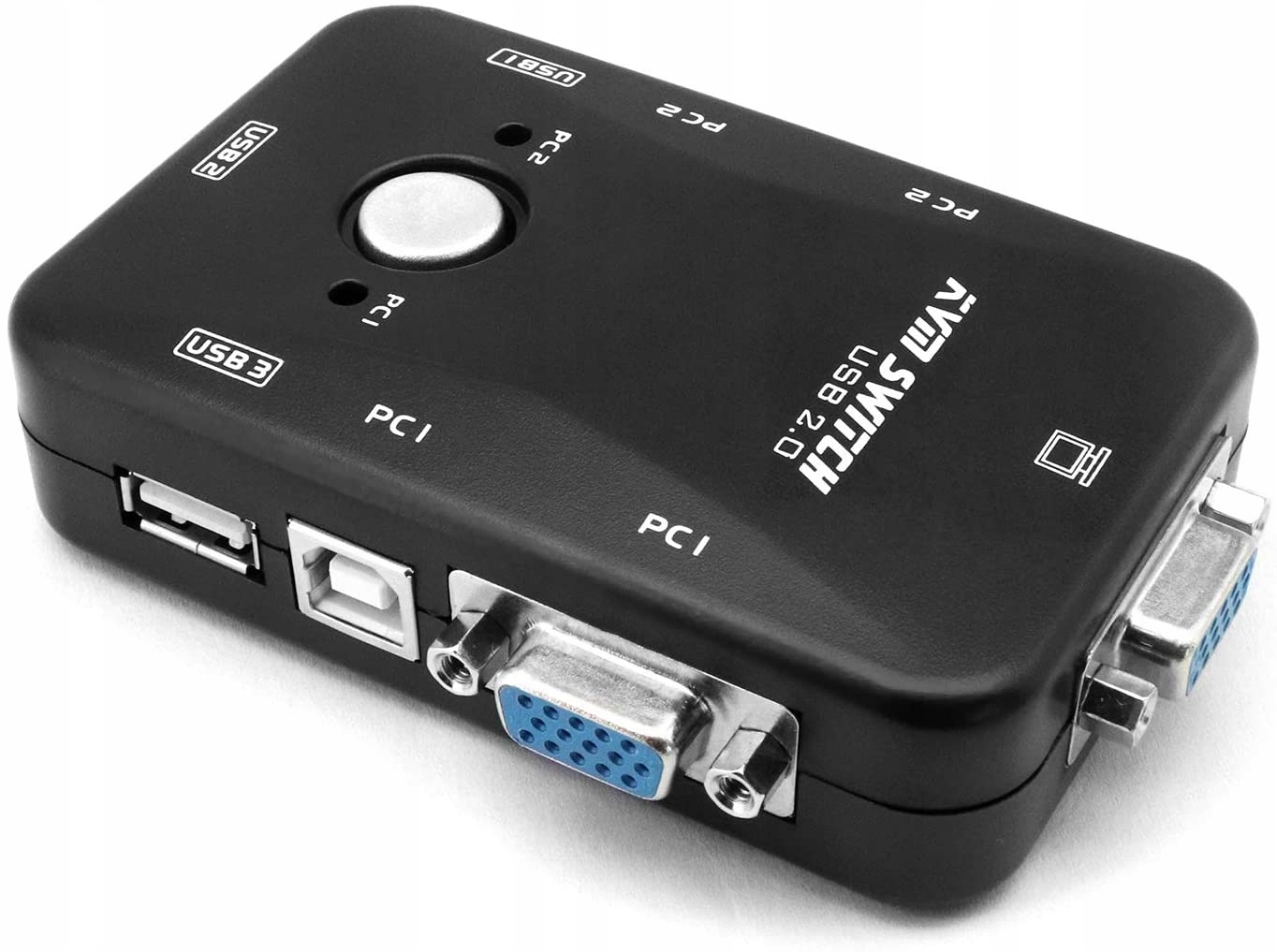 2× Przełącznik KVM VGA 2x1 Switch 3xUSB HUB BOX
