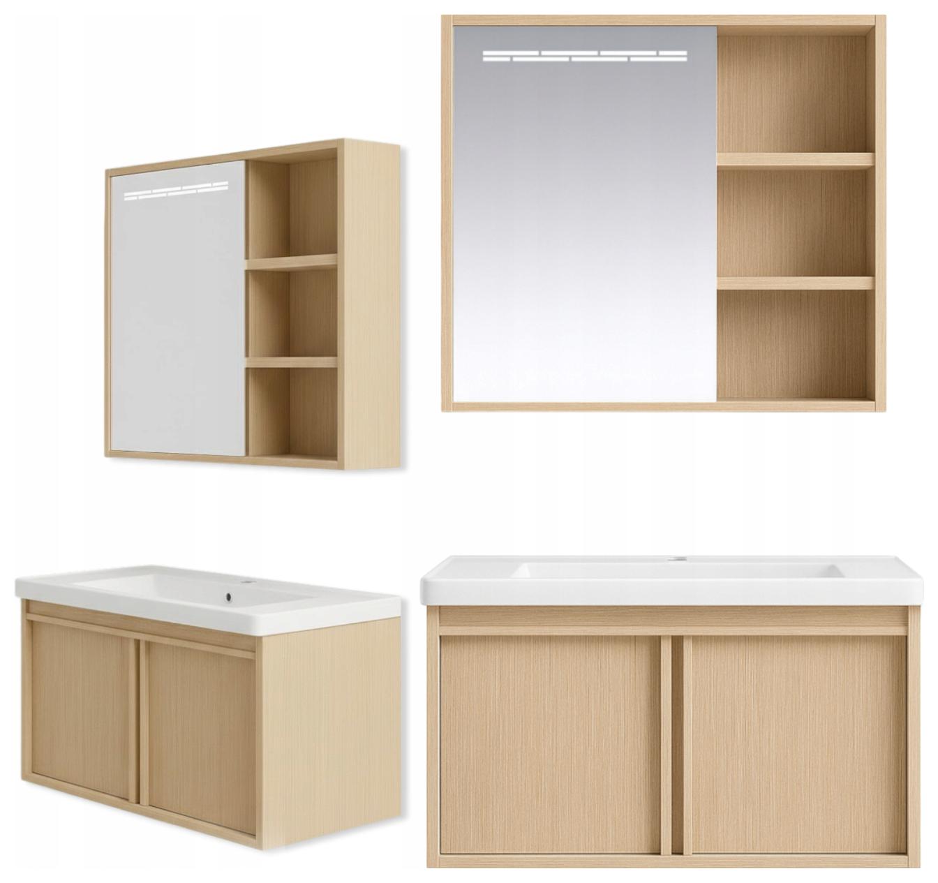 Koupelnová skříňka Komplet Umyvadlo Zrcadlo závěsné Moderní Lucy Light