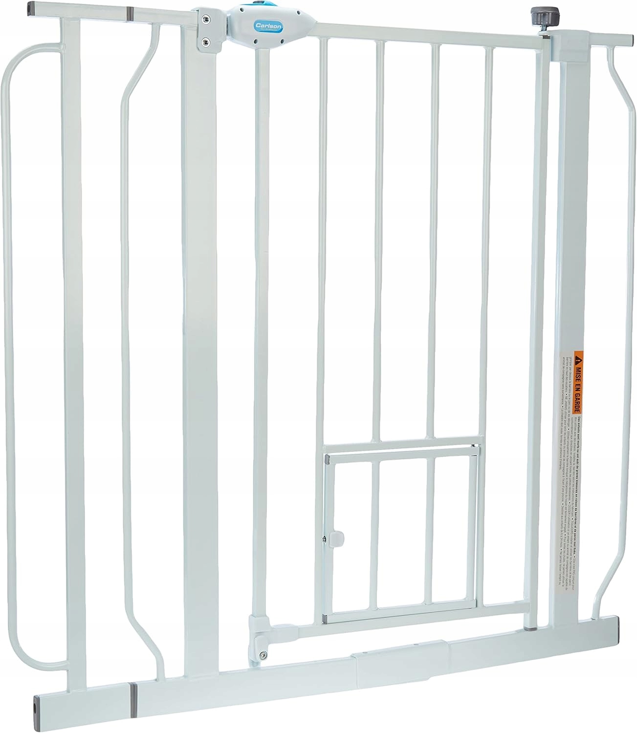 Levně Carlson Široká zábrana pro psa s dveřmi pro kočky 74-92 x 76 cm