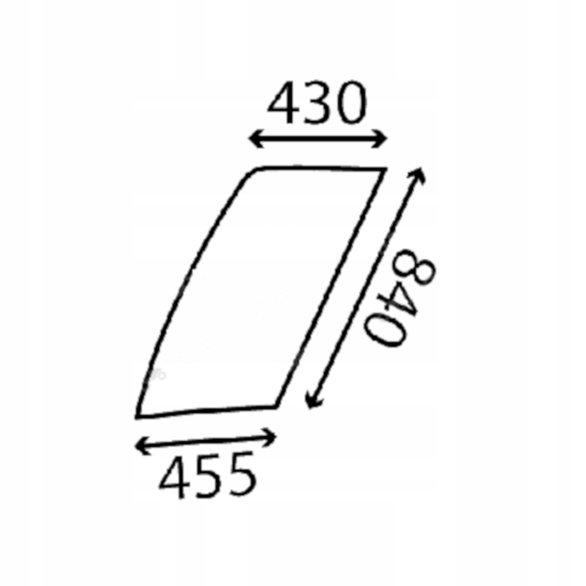 sklo Jcb přední dveře horní levé JHN0137