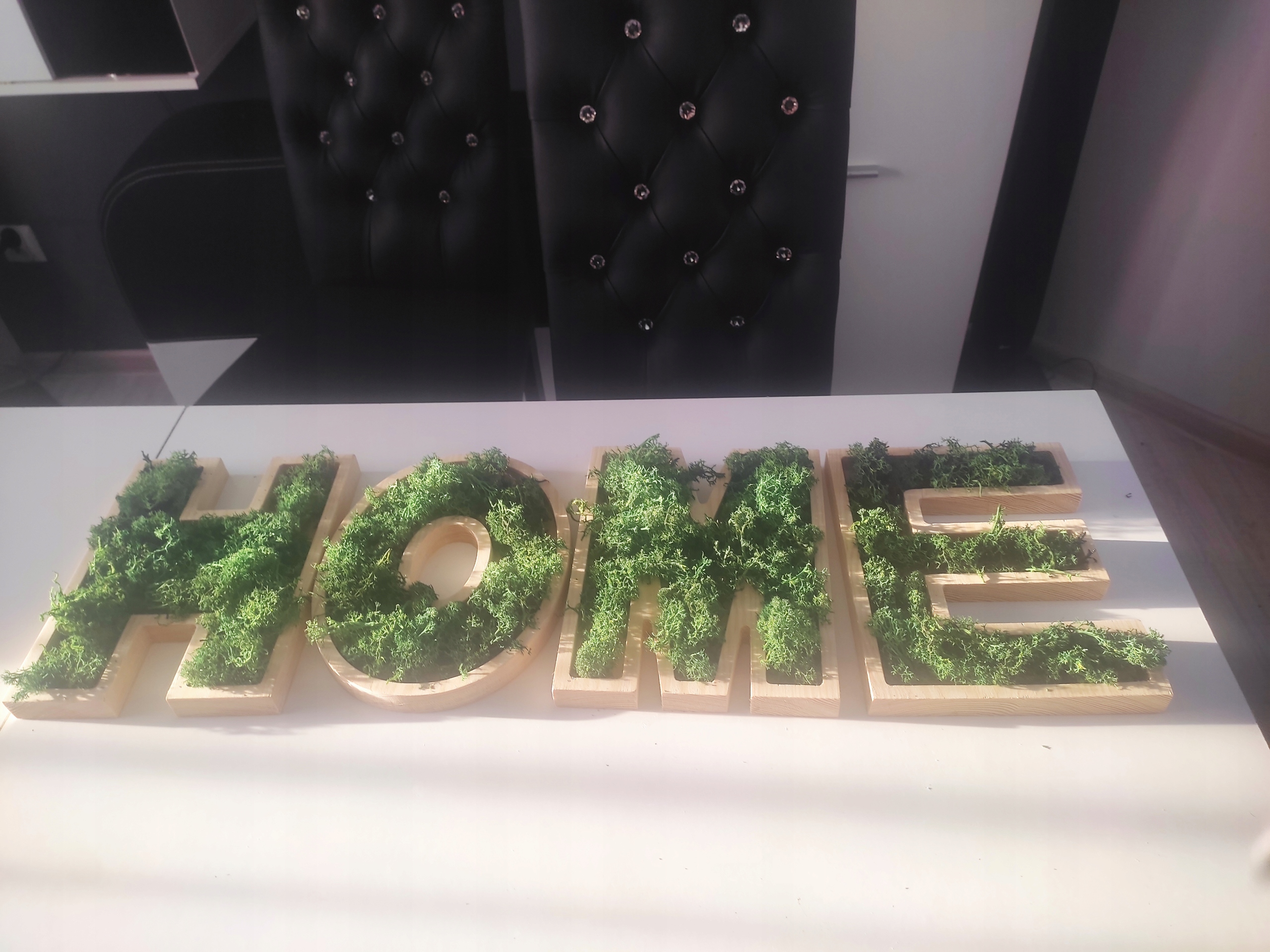 litery z mchem chrobotek dowolny tekst Szerokość produktu 18 cm