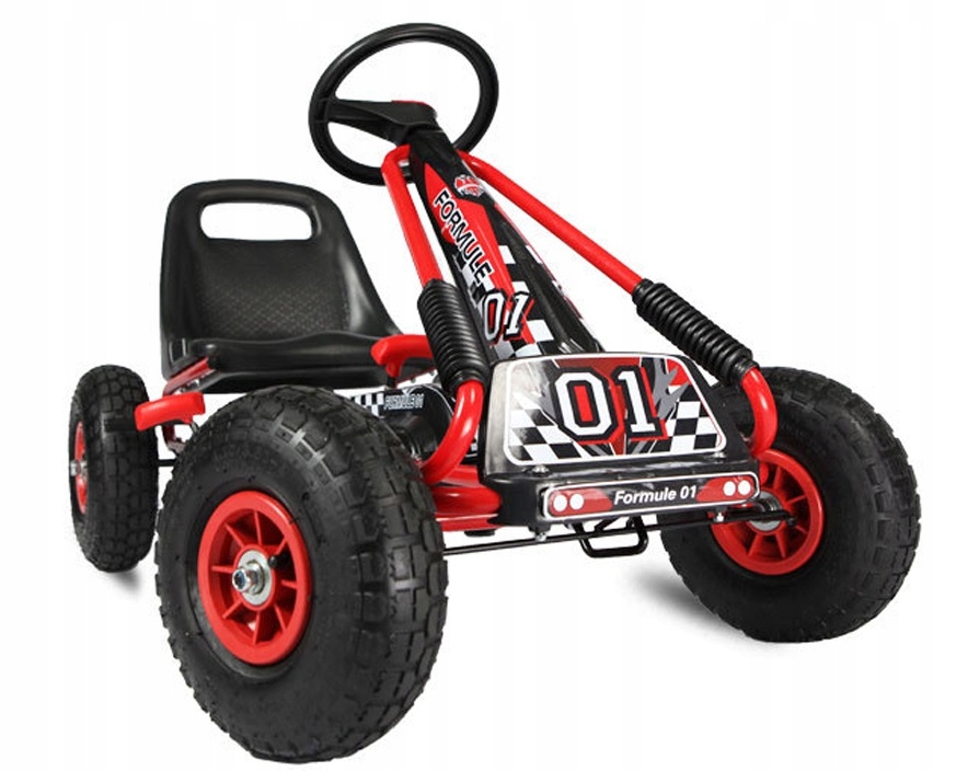 GOKART NA PEDAŁY DLA DZIECI POMPOWANE KOŁA HAMULEC RĘCZNY SOLIDNA RAMA